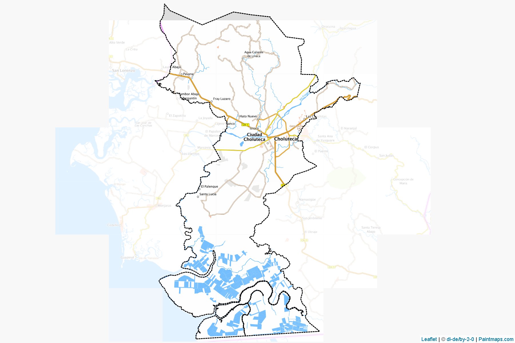 Choluteca (Choluteca Departmanı) Haritası Örnekleri-1