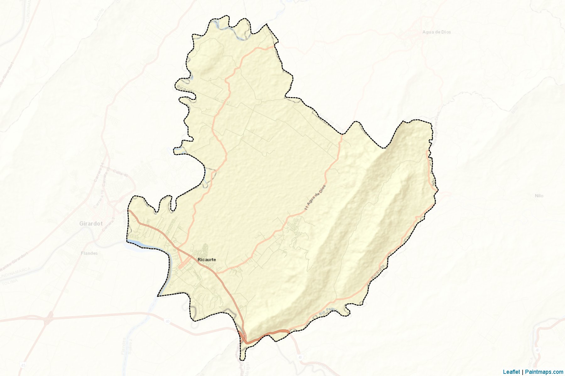 Muestras de recorte de mapas Ricaurte (Cundinamarca)-2