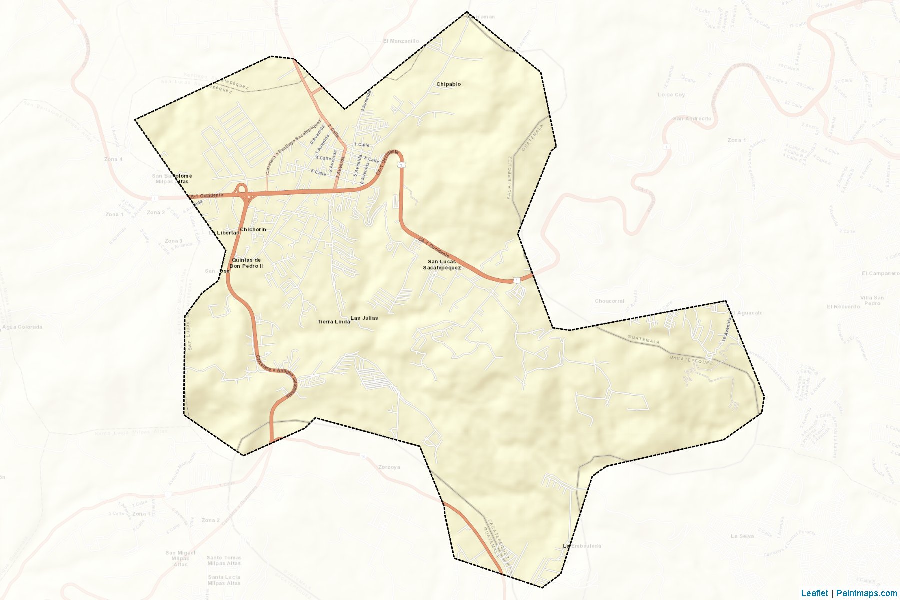 Muestras de recorte de mapas San Lucas Sacatepequez (Sacatepequez)-2