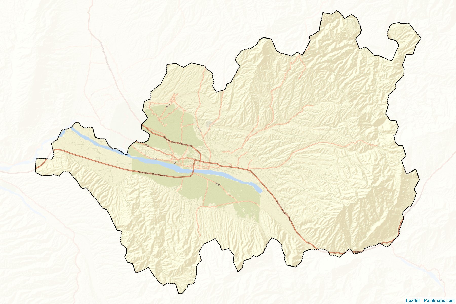 Muestras de recorte de mapas Taluqan (Takhar)-2