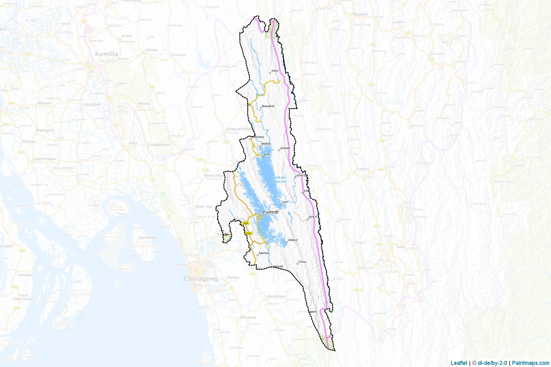 Muestras de recorte de mapas Rangamati (Chittagong)-1