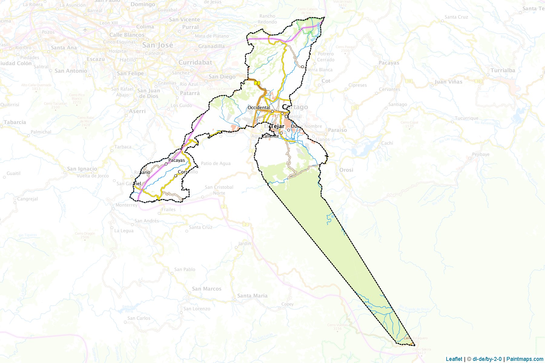 Muestras de recorte de mapas Cartago (Cartago)-1