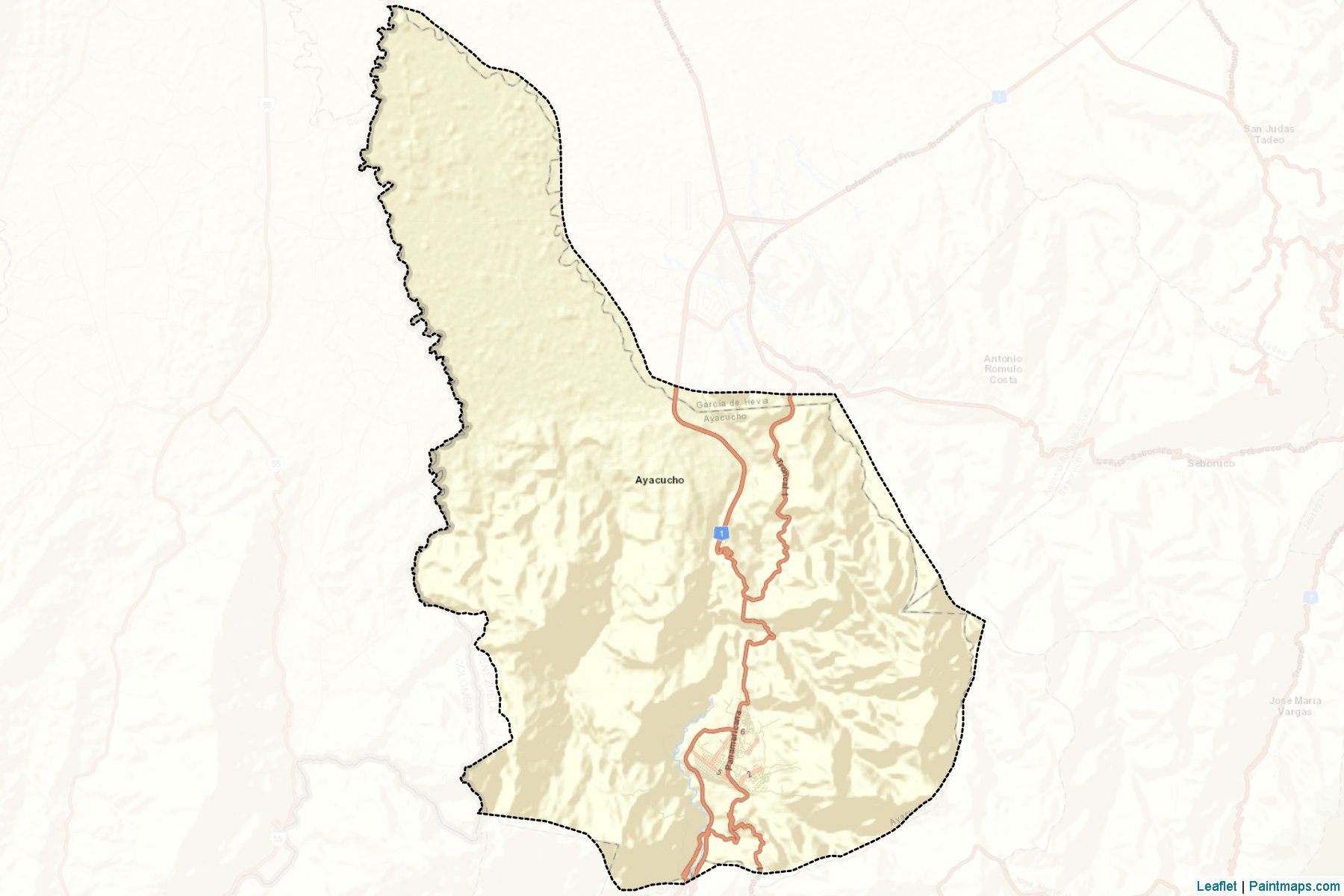 Muestras de recorte de mapas Ayacucho (Táchira)-2