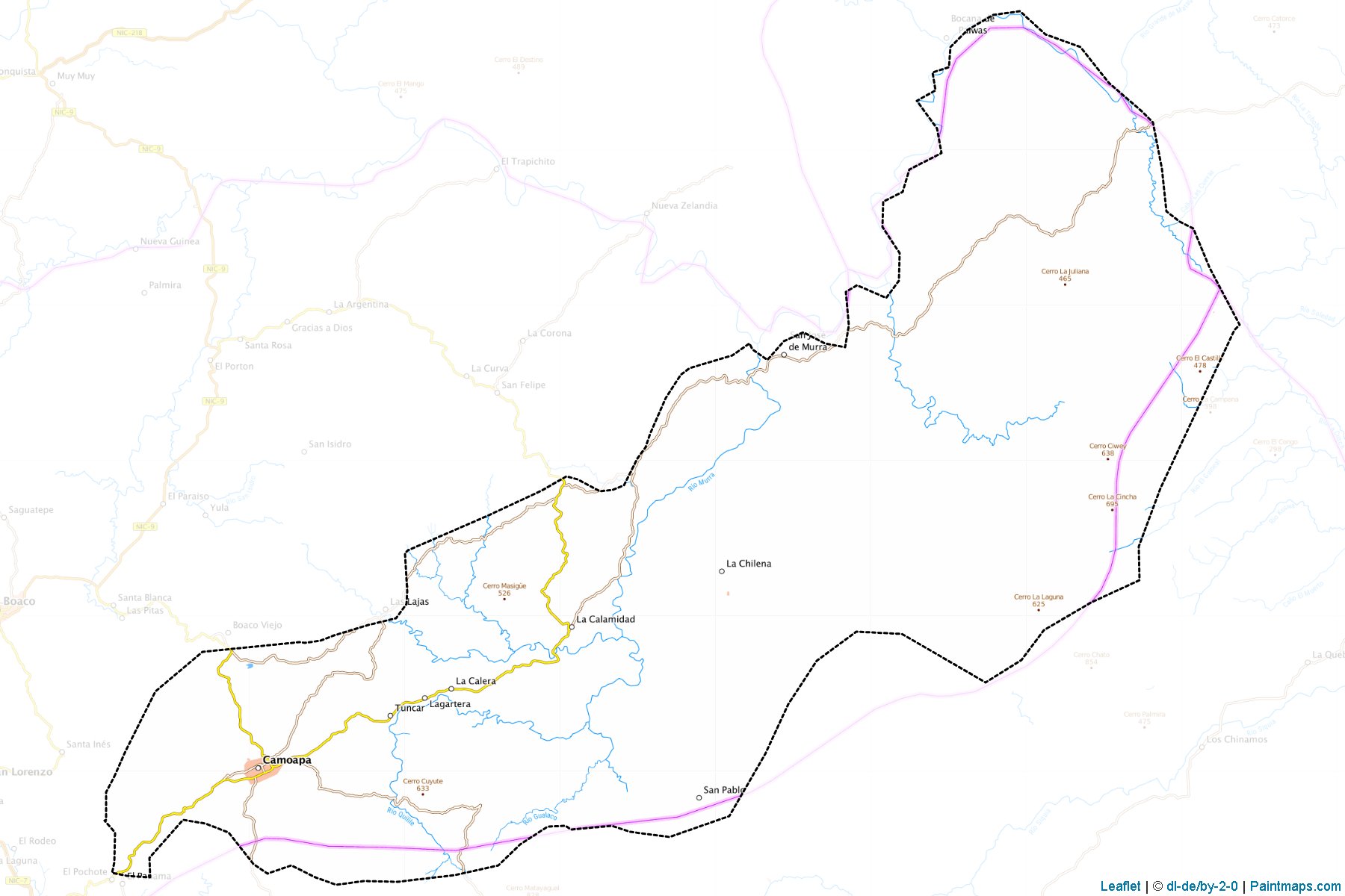 Muestras de recorte de mapas Camoapa (Boaco)-1