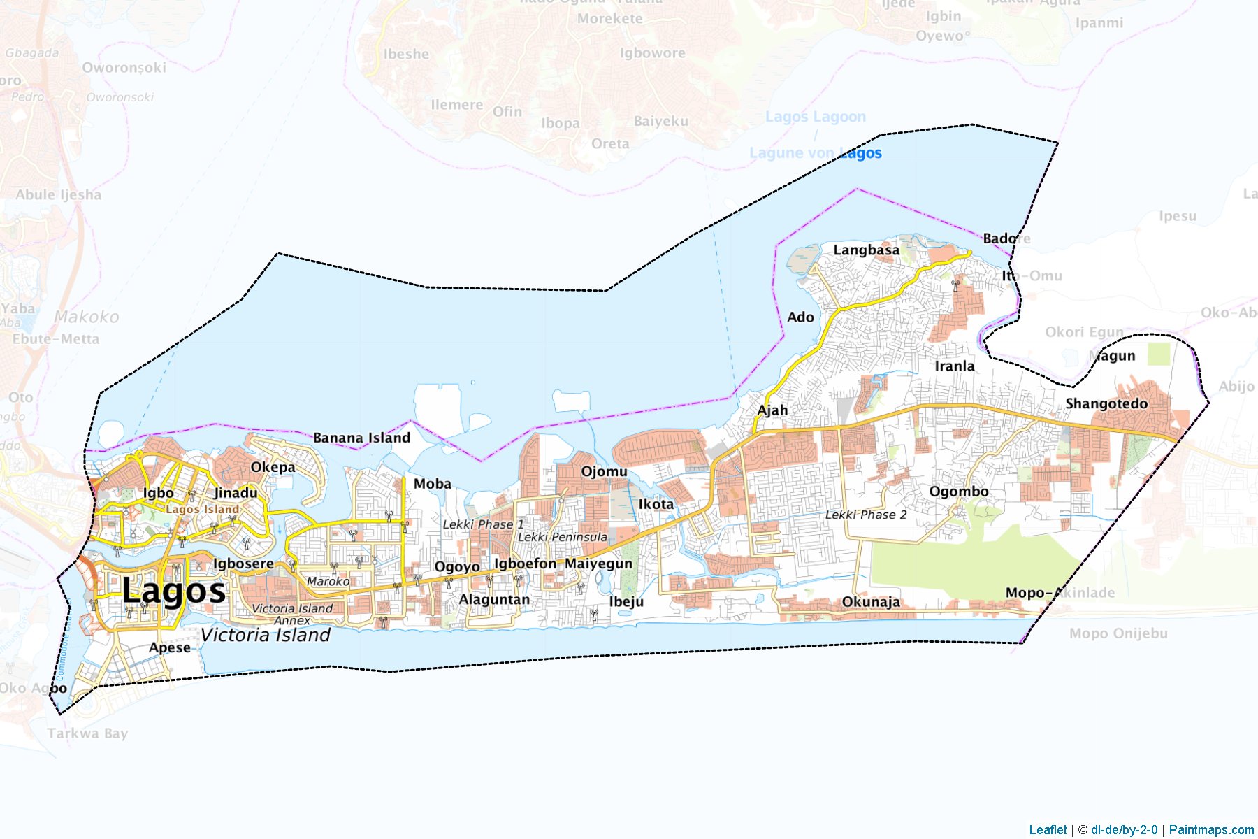 Eti-Osa (Lagos Eyaleti) Haritası Örnekleri-1