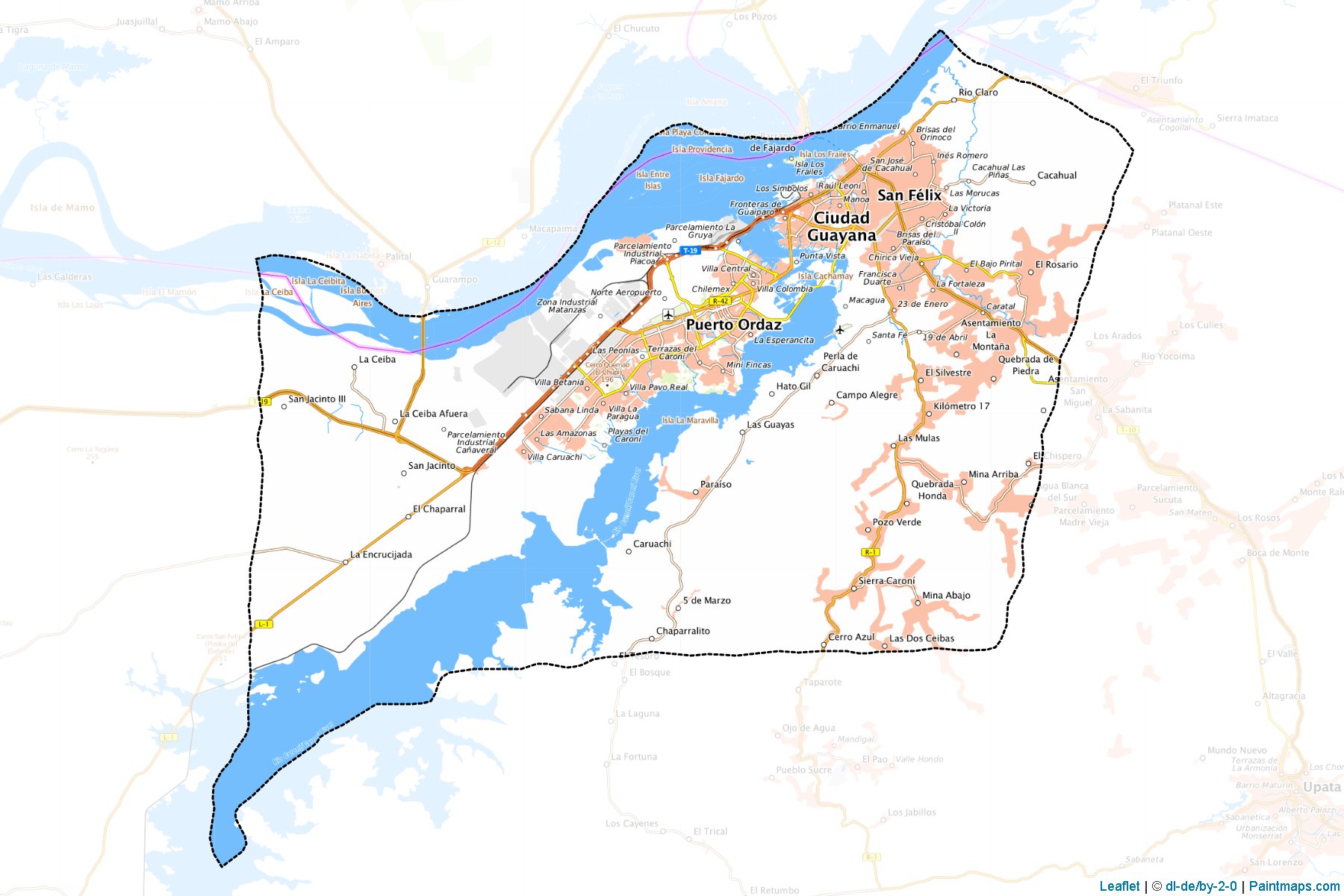 Muestras de recorte de mapas Caroni (Bolívar)-1