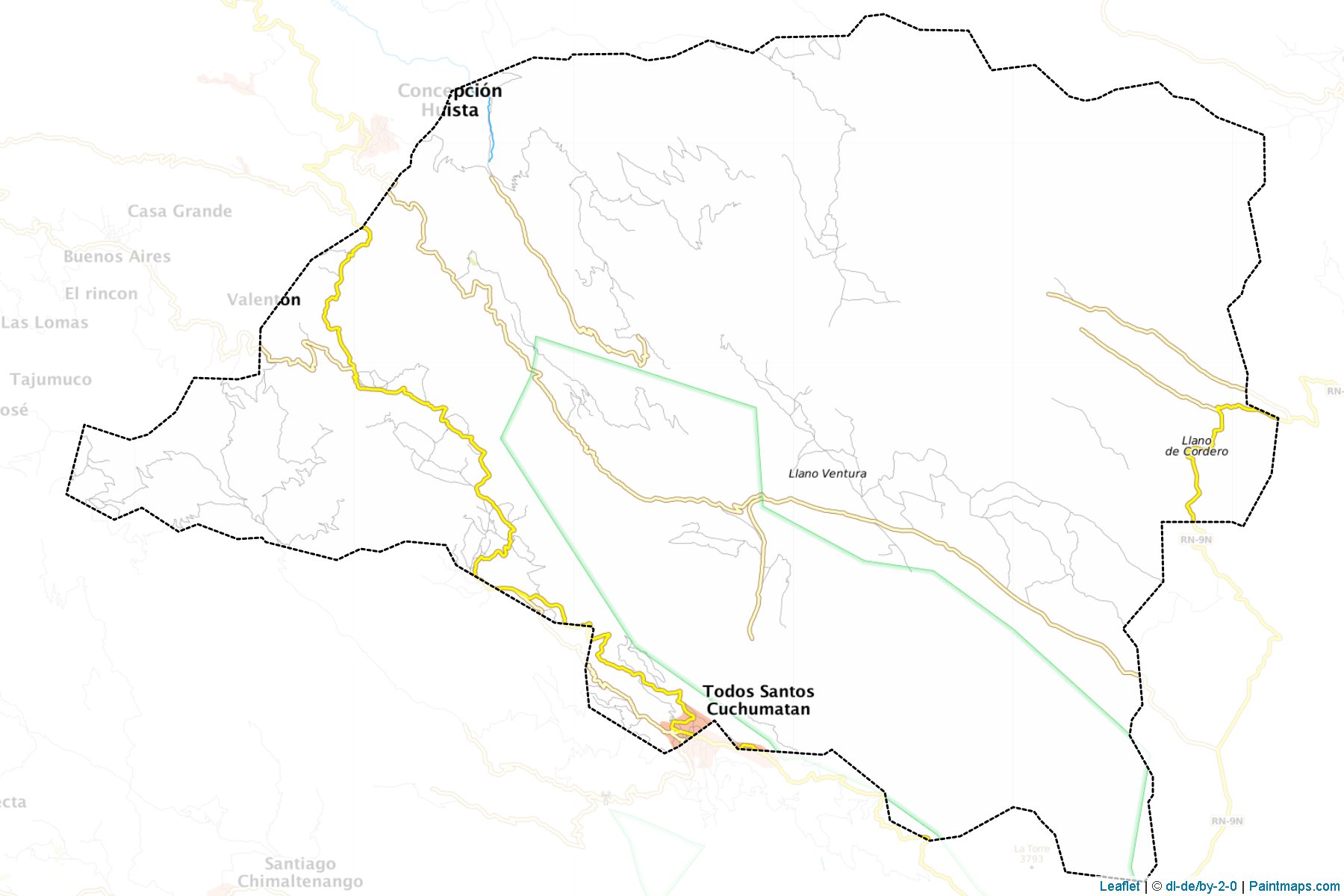 Muestras de recorte de mapas Todos Santos Cuchumatan (Huehuetenango)-1