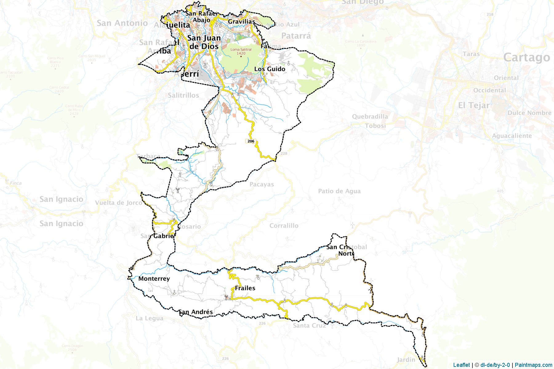 Muestras de recorte de mapas Desamparados (San José)-1