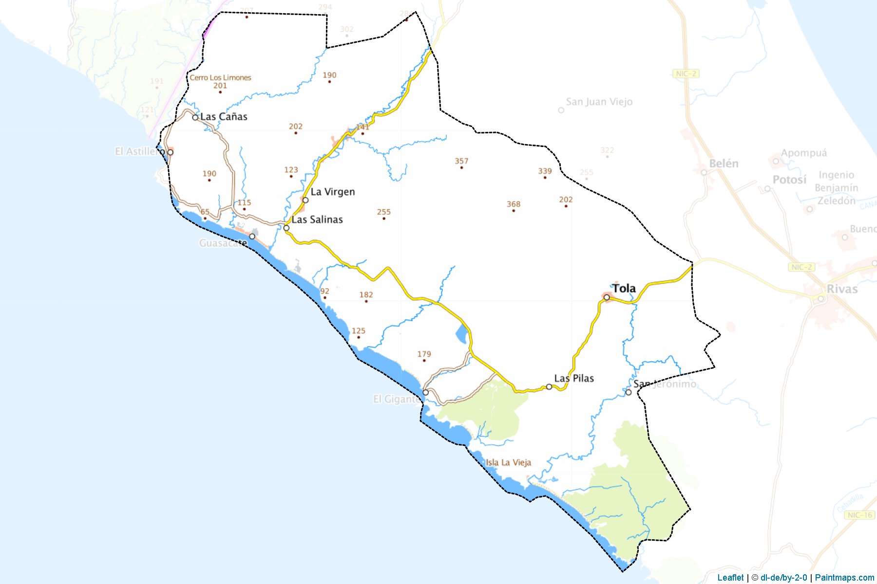 Muestras de recorte de mapas Tola (Rivas)-1