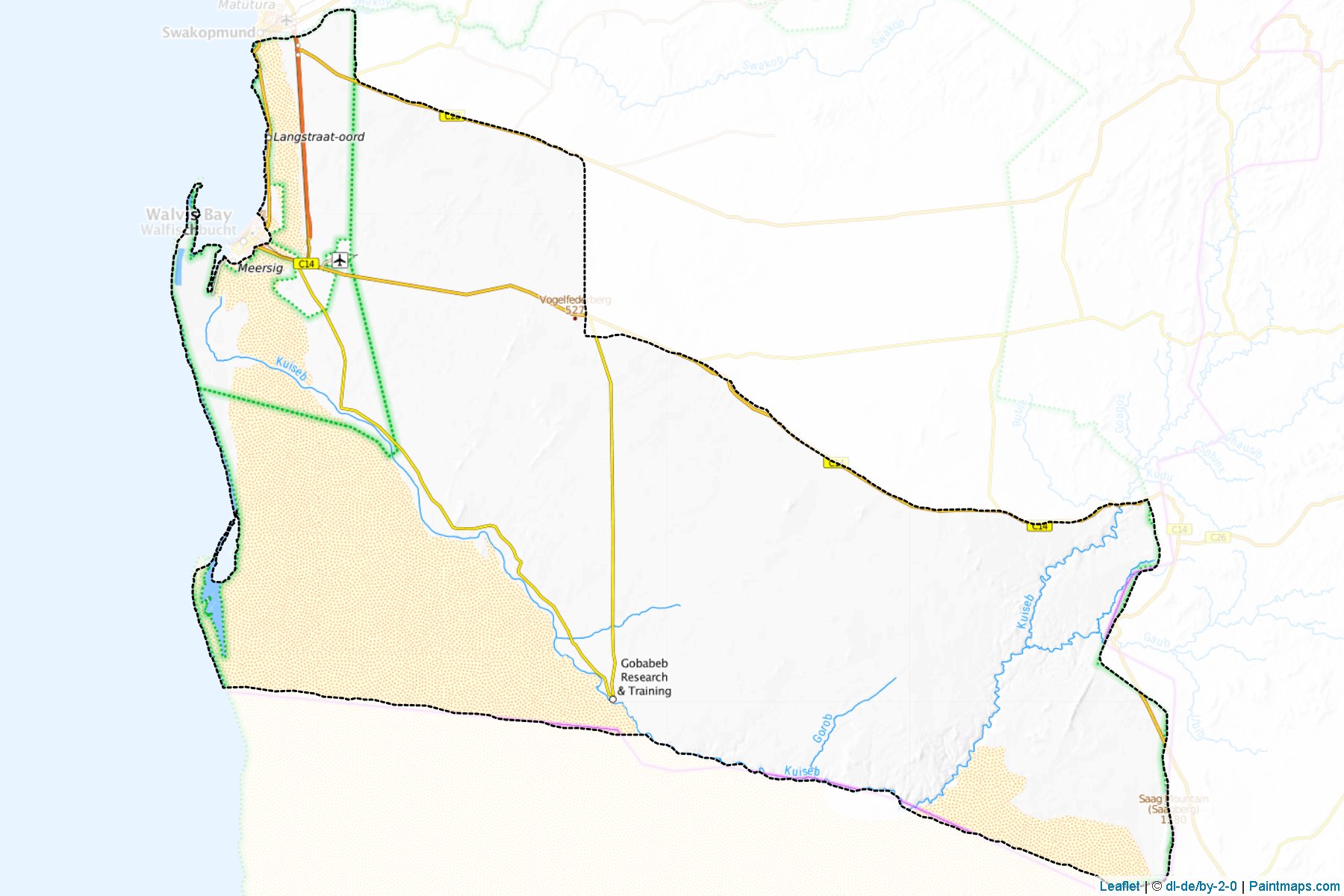 Muestras de recorte de mapas Walvisbay Rural (Erongo)-1