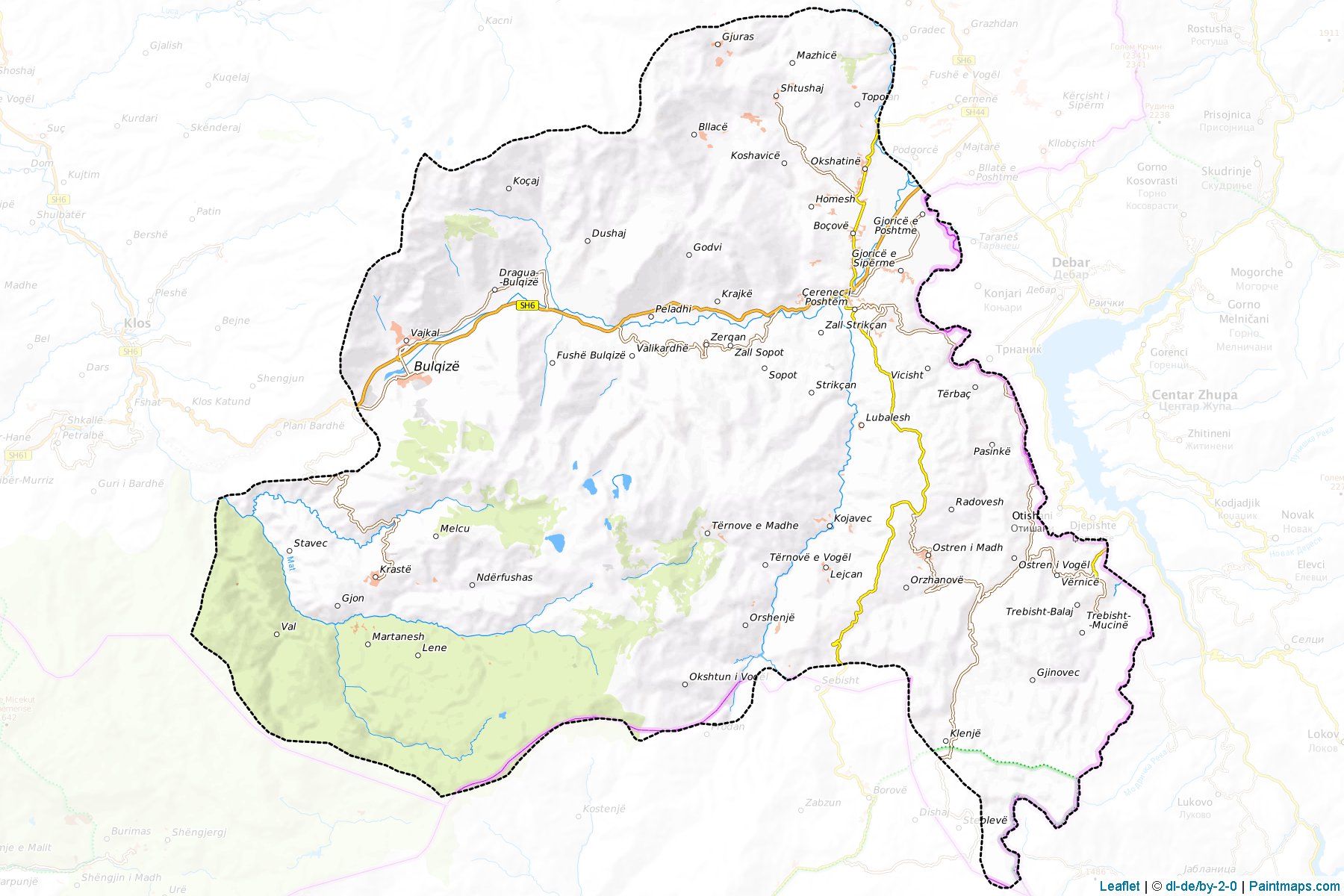 Muestras de recorte de mapas Bulqizë (Dibër)-1