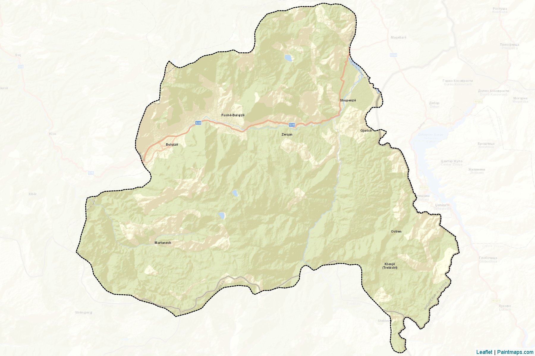 Muestras de recorte de mapas Bulqizë (Dibër)-2