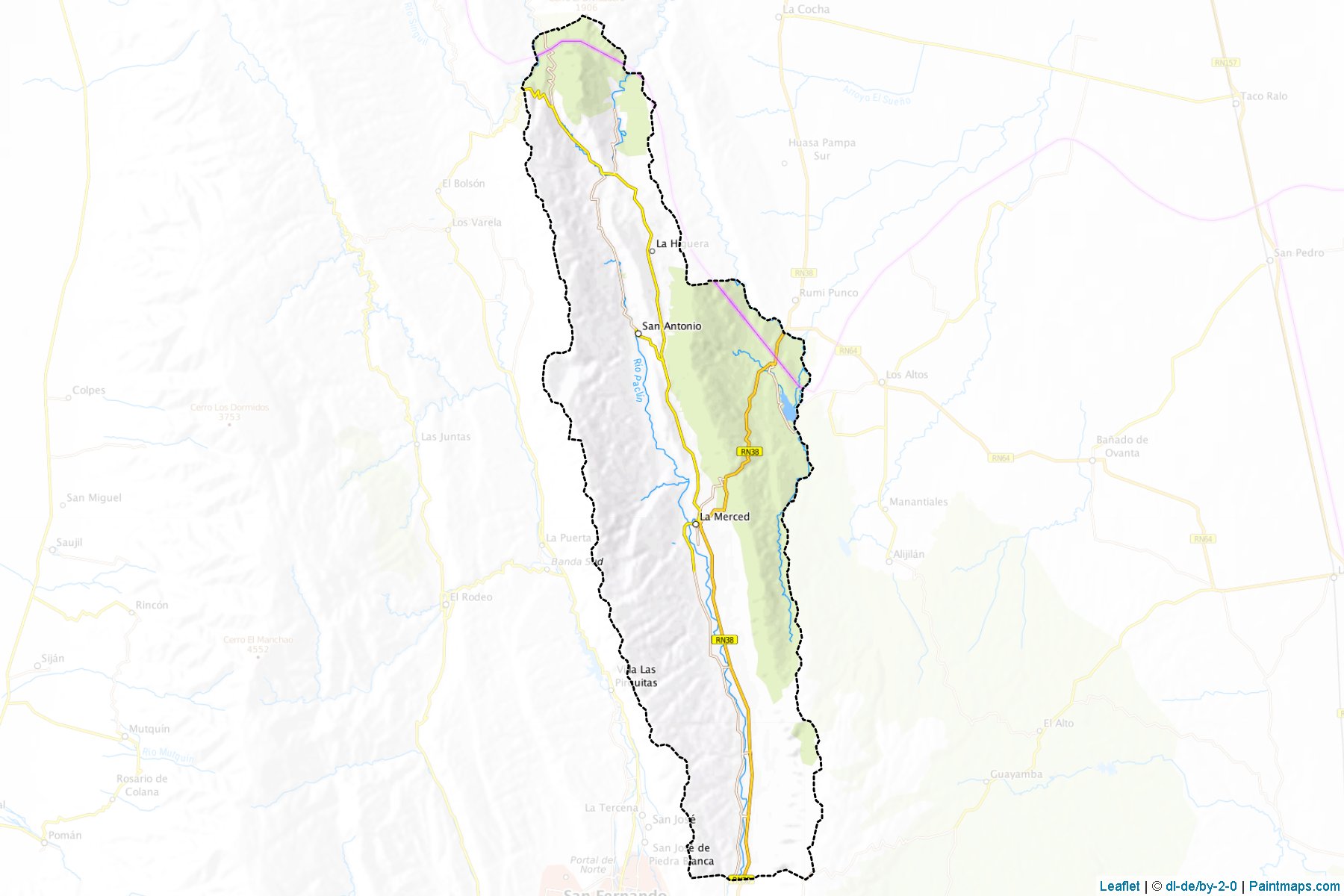 Paclin (Catamarca eyaleti) Haritası Örnekleri-1