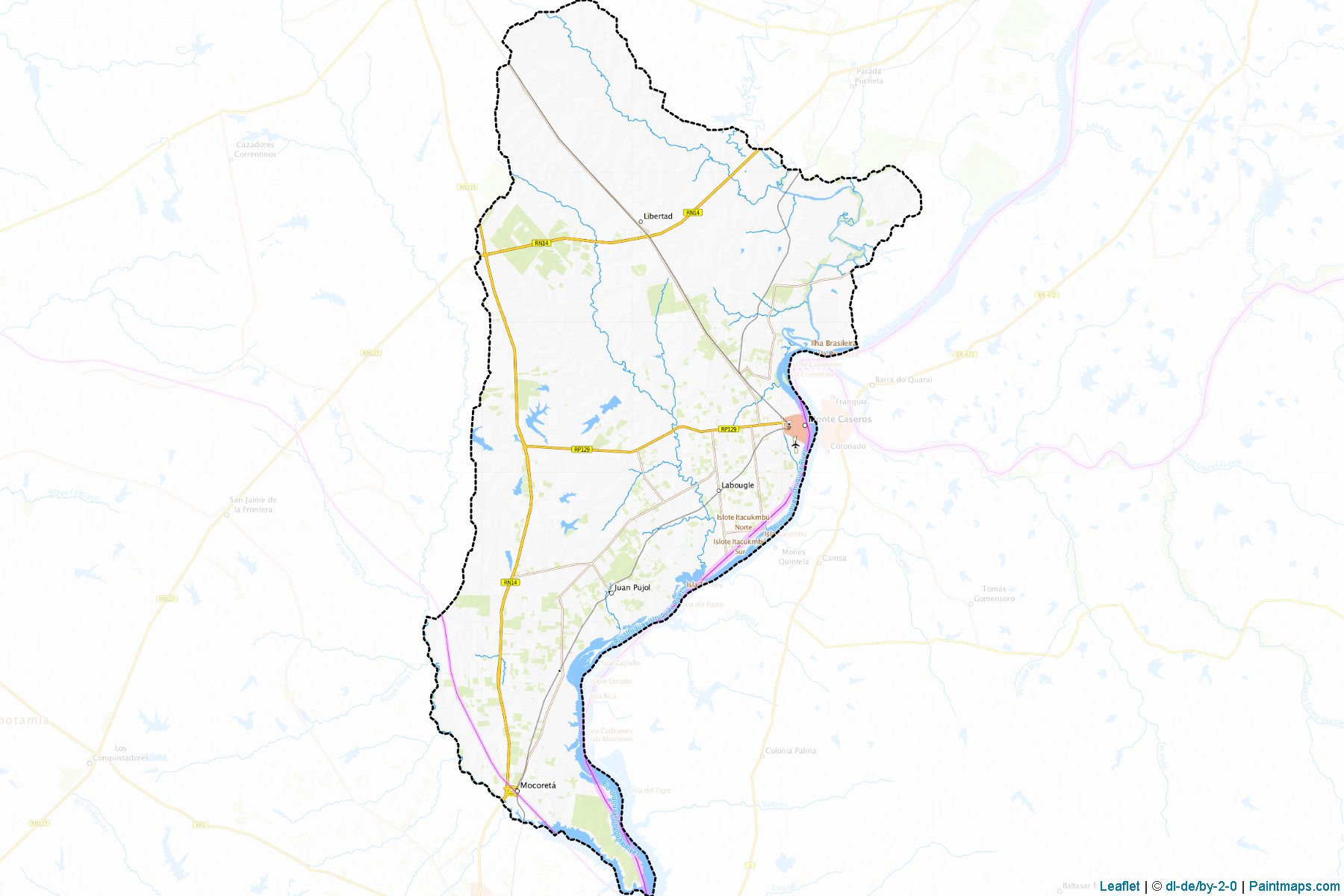 Monte Caseros (Corrientes) Map Cropping Samples-1