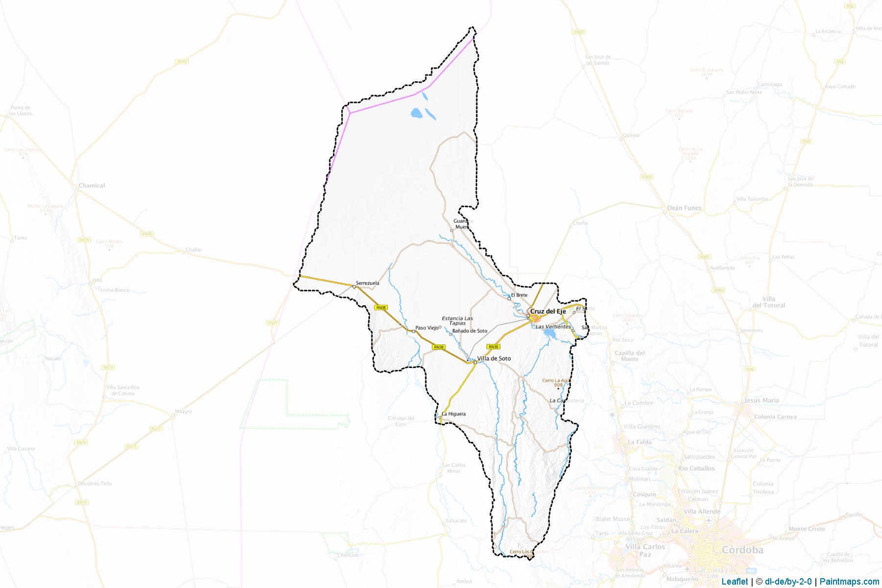 Muestras de recorte de mapas Cruz Del Eje (Córdoba)-1