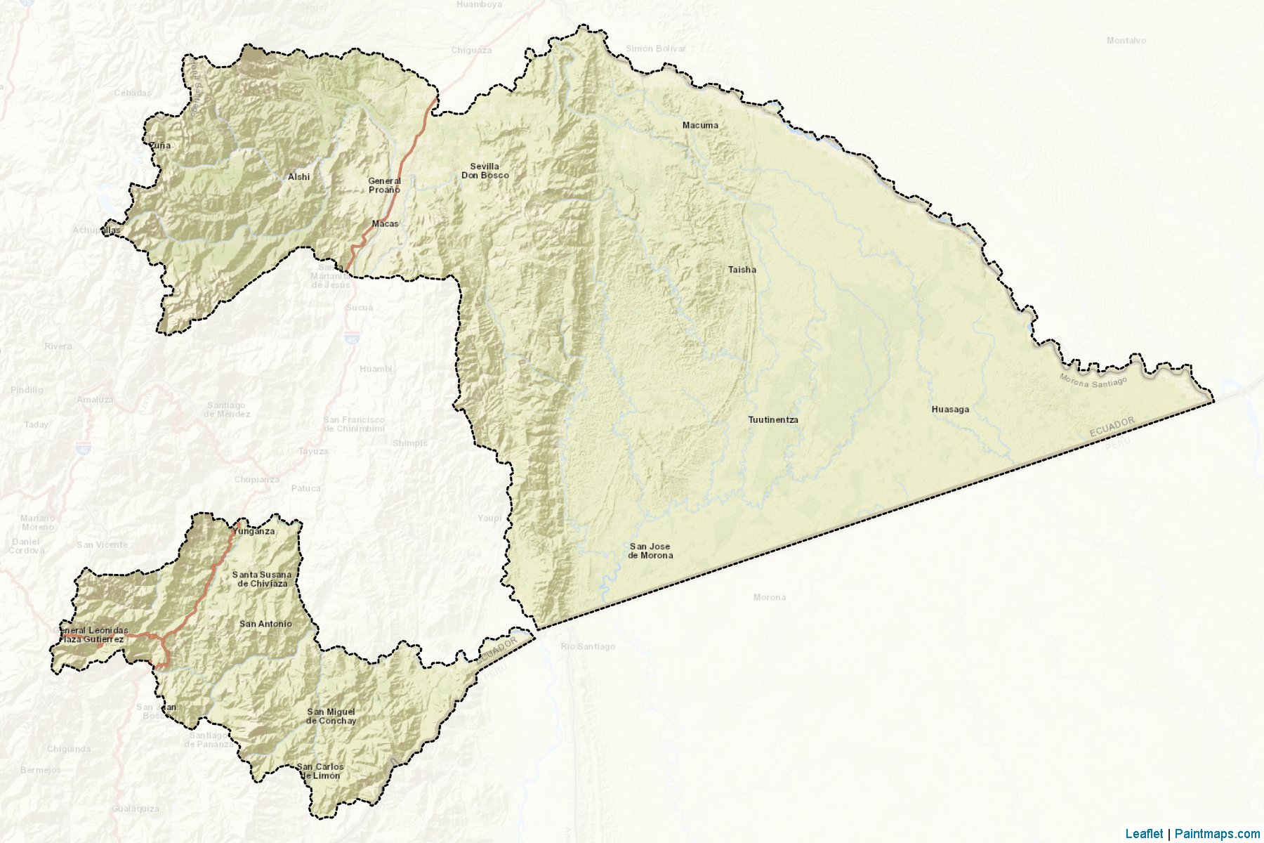 Muestras de recorte de mapas Morona (Morona Santiago)-2