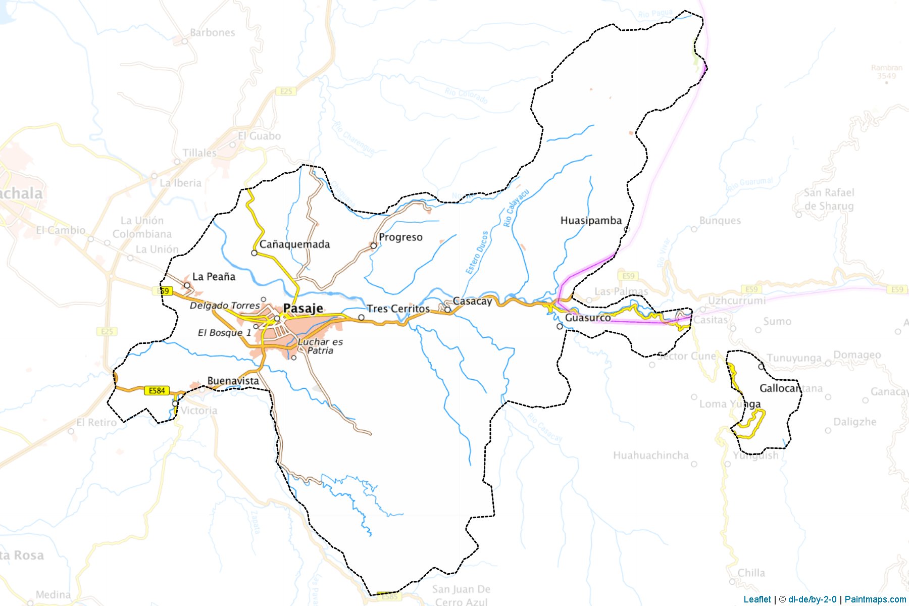 Muestras de recorte de mapas Pasaje (El Oro)-1