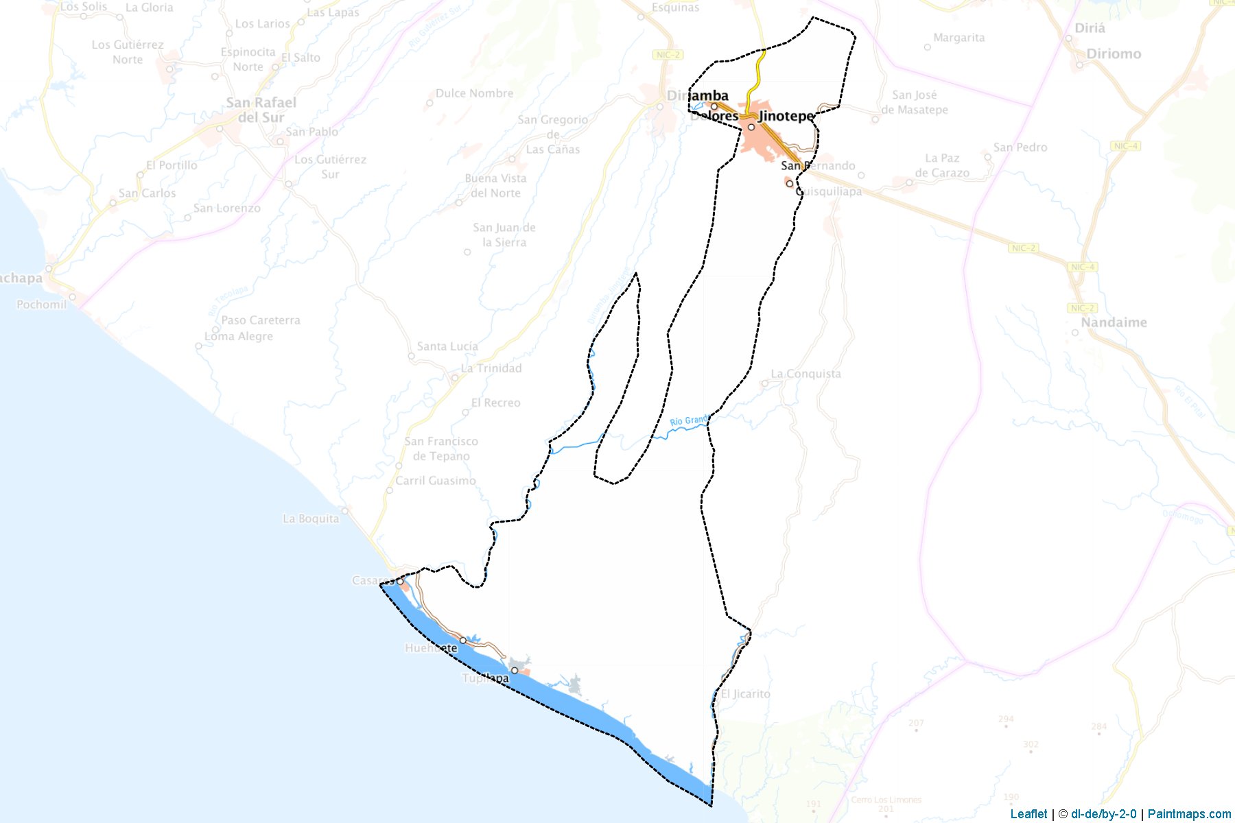 Muestras de recorte de mapas Jinotepe (Carazo)-1