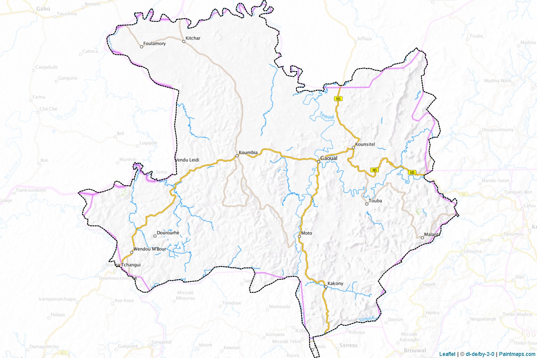 Muestras de recorte de mapas Gaoual (Gaoual)-1