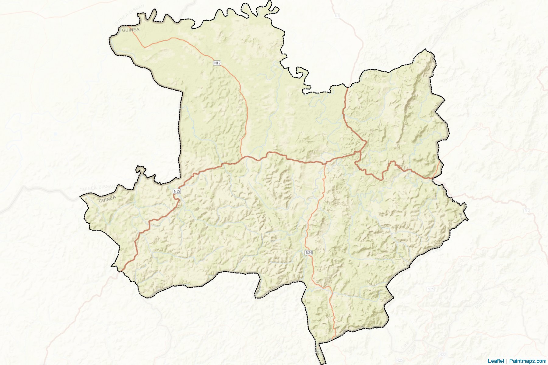 Muestras de recorte de mapas Gaoual (Gaoual)-2