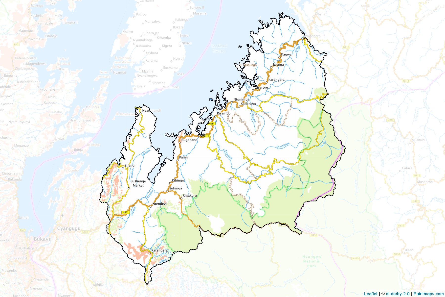 Muestras de recorte de mapas Nyamasheke (Western)-1