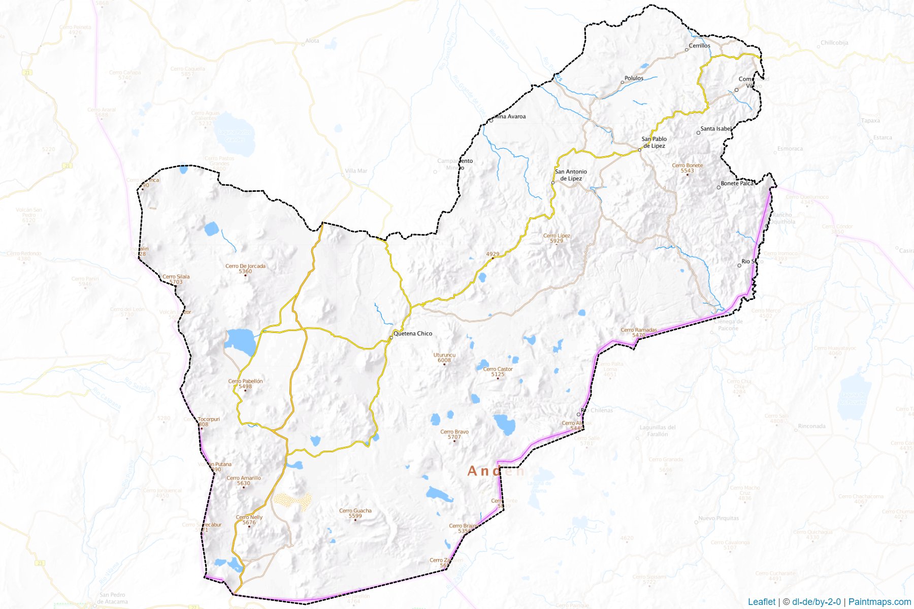 Sur Lipez (Potosi Departmanı) Haritası Örnekleri-1