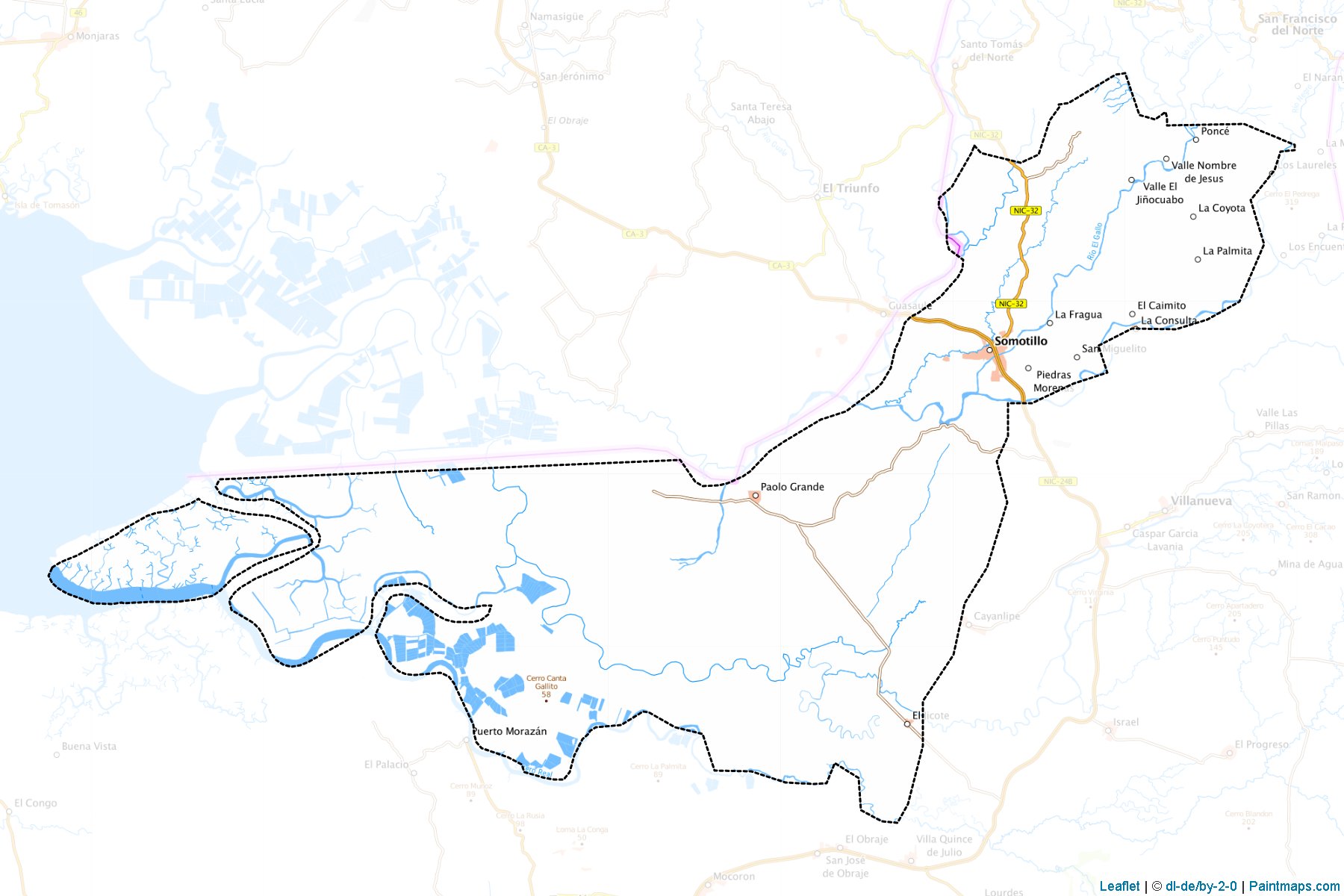 Muestras de recorte de mapas Isla Mangles Altos (Chinandega)-1