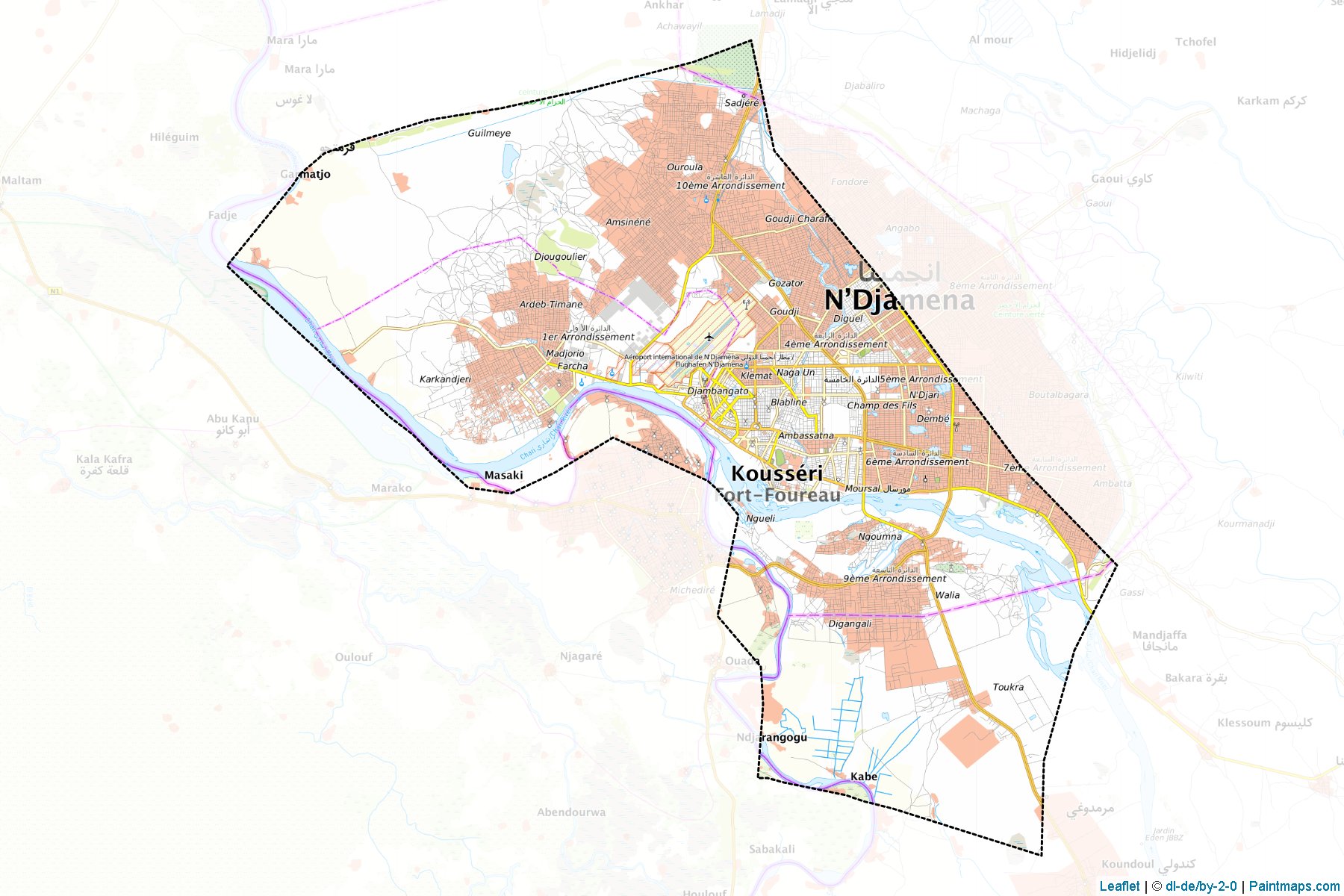 N’Djamena (N'Djamena) Map Cropping Samples-1