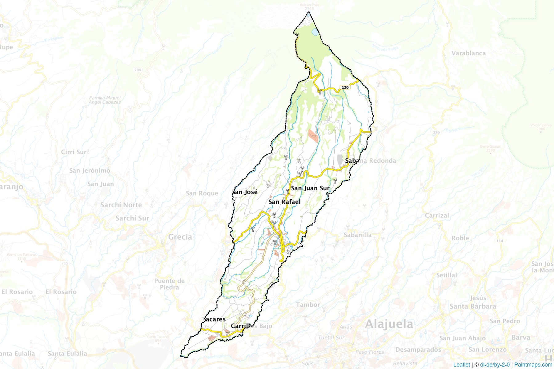 Poas (Alajuela Province) Haritası Örnekleri-1