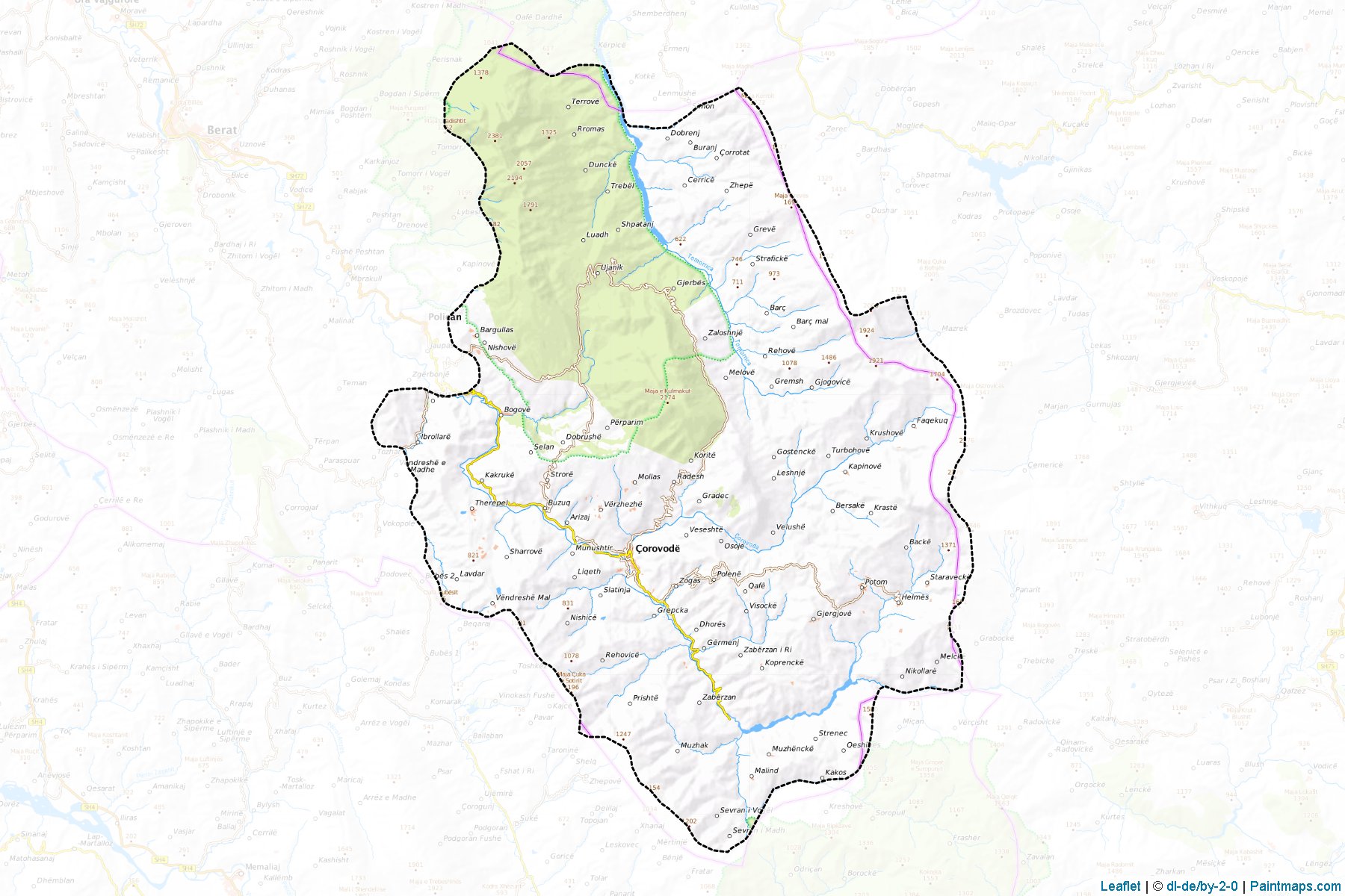 Muestras de recorte de mapas Skrapar (Berat)-1