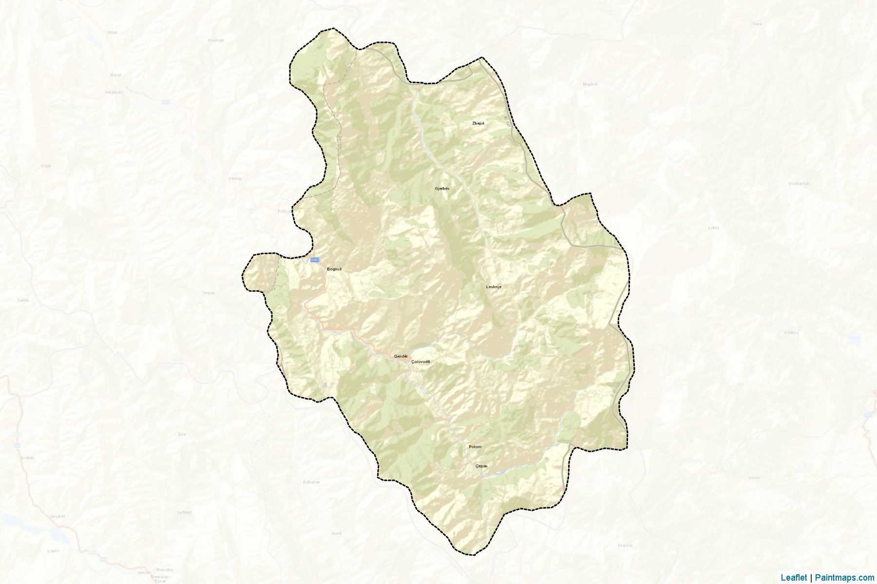 Muestras de recorte de mapas Skrapar (Berat)-2