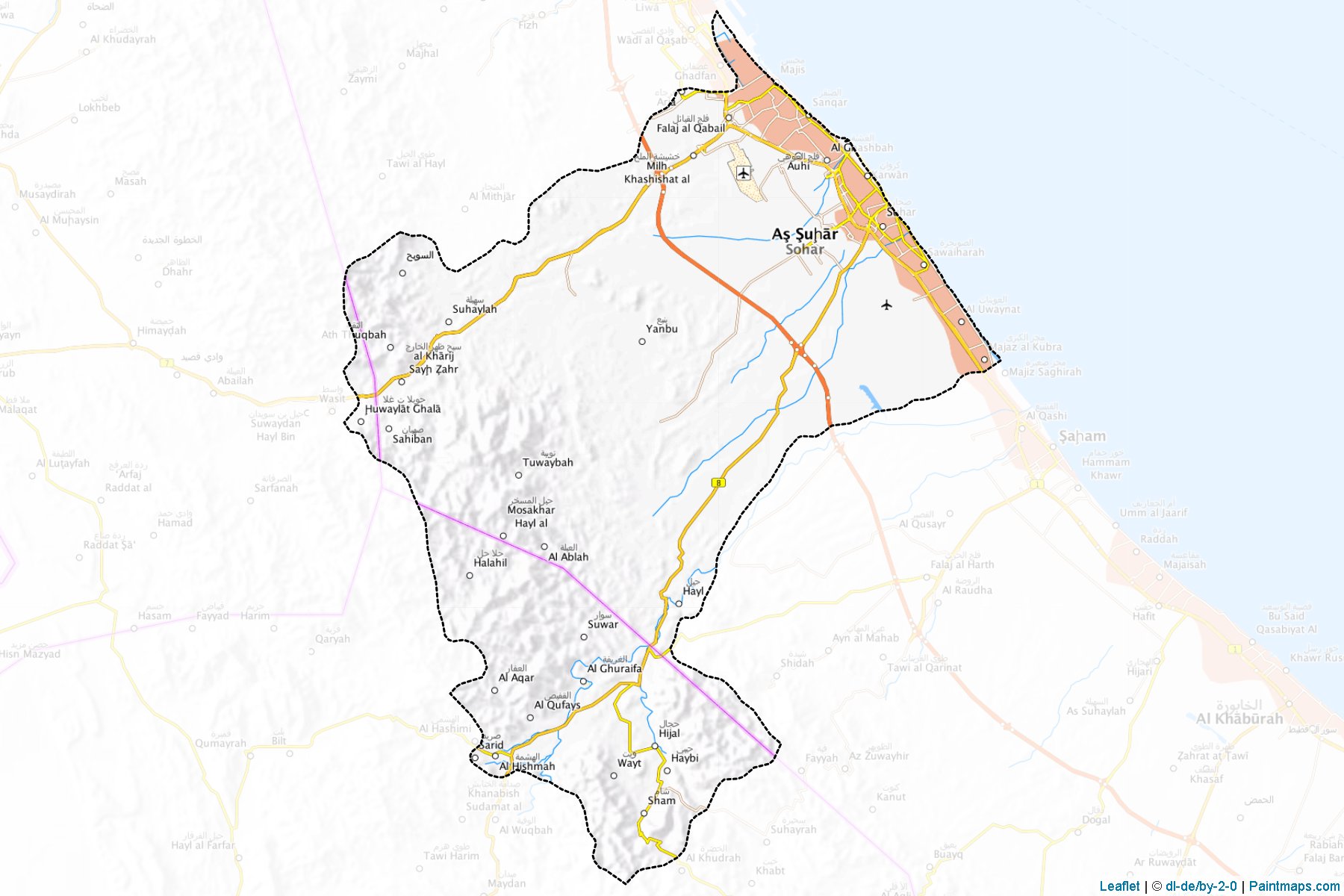 Sahar (Al Batinah Güney Yönetimi) Haritası Örnekleri-1