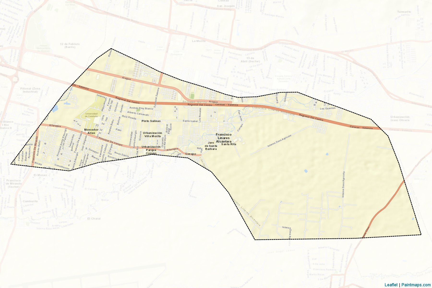 Francisco Linares Alcantara (Aragua) Haritası Örnekleri-2