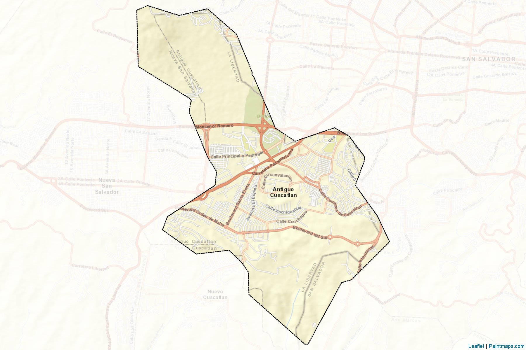 Muestras de recorte de mapas Antiguo Cuscatlan (La Libertad)-2