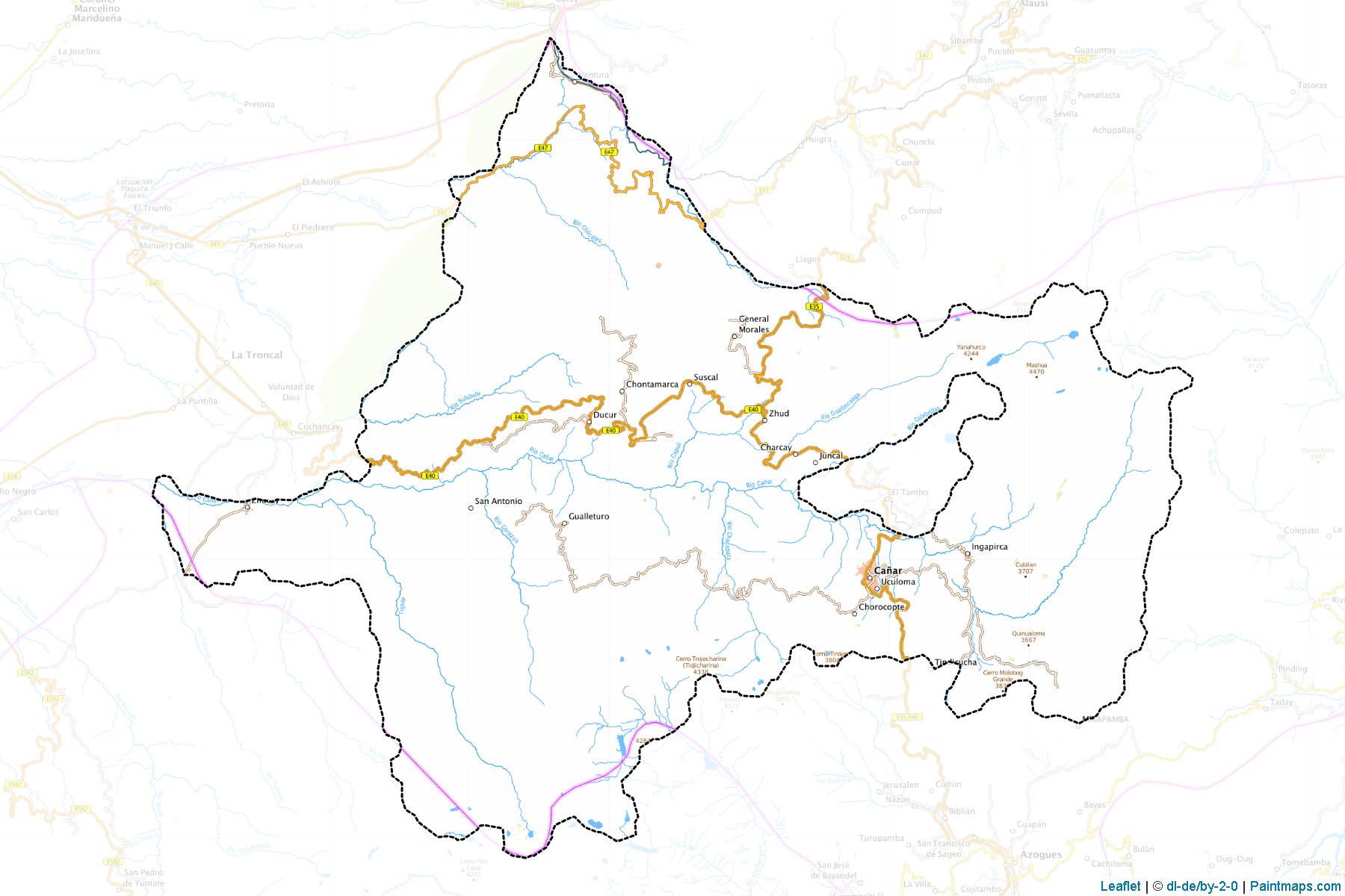 Muestras de recorte de mapas Cañar (Cañar)-1