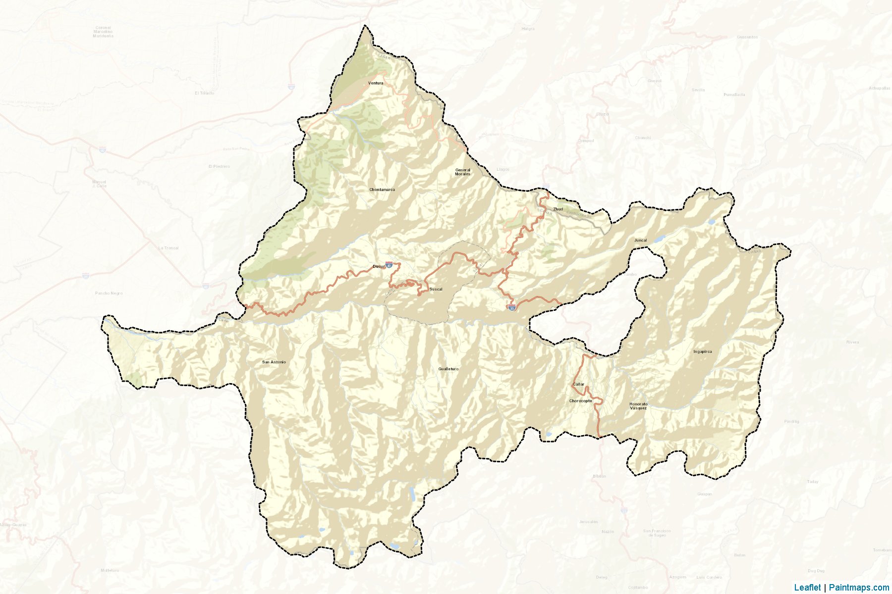 Muestras de recorte de mapas Cañar (Cañar)-2