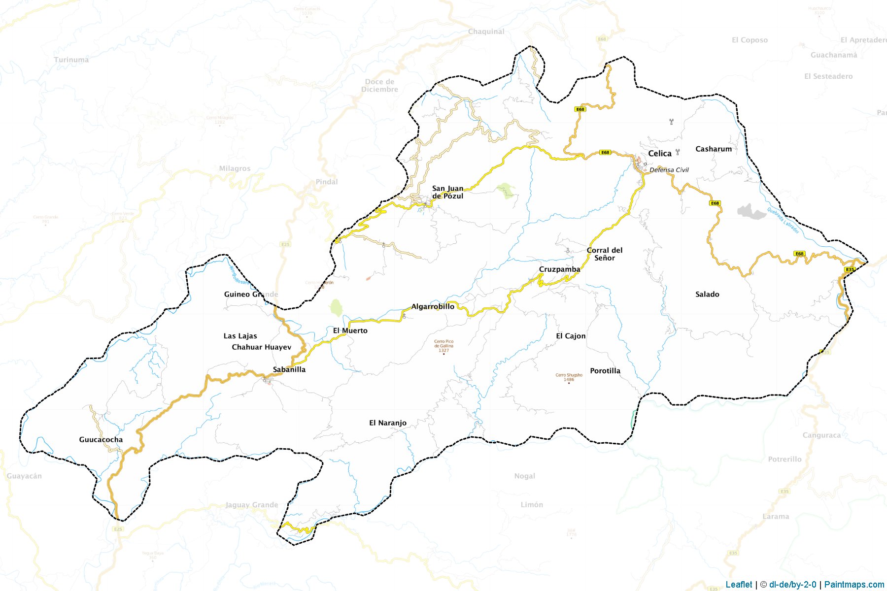 Muestras de recorte de mapas Celica (Loja)-1