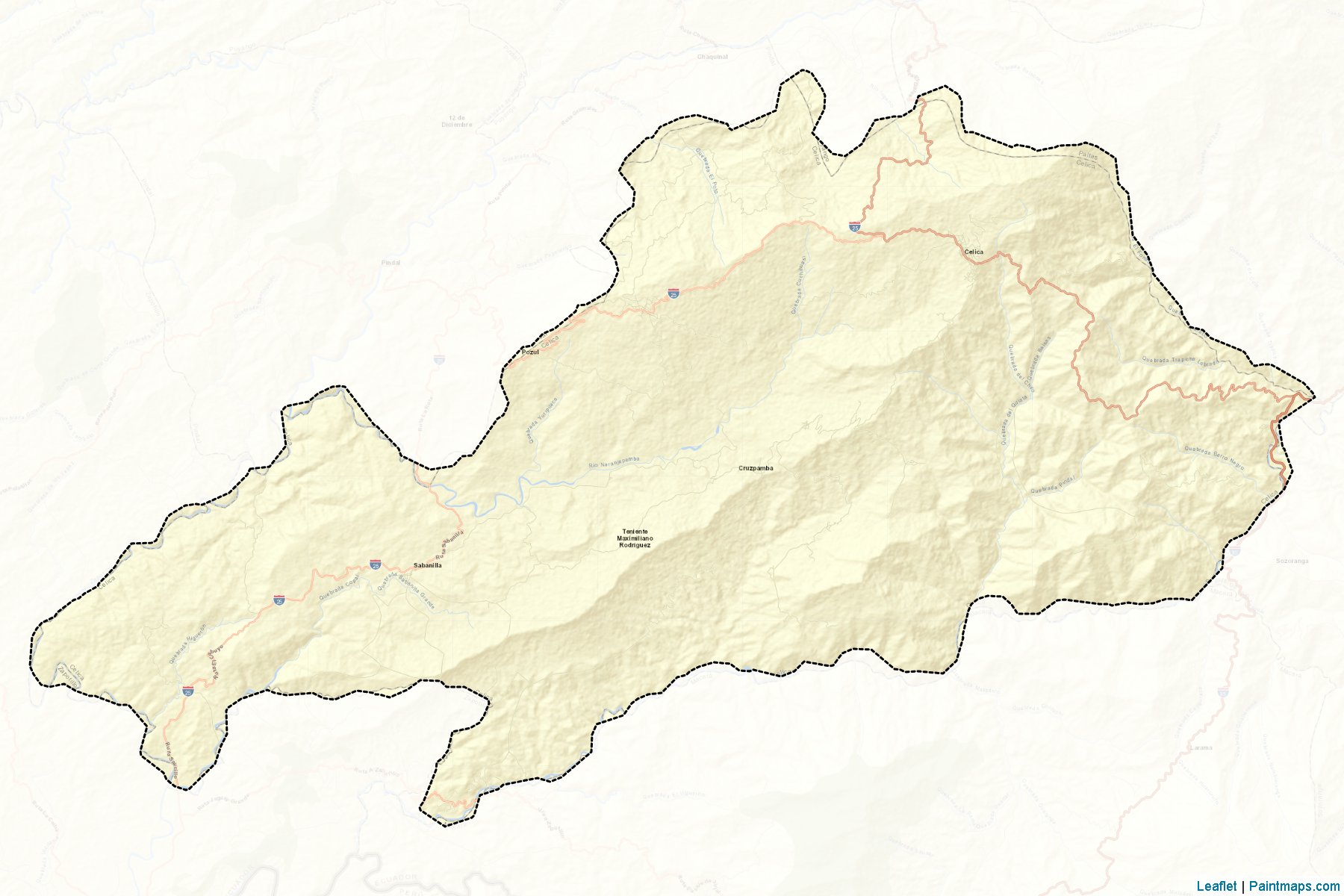 Muestras de recorte de mapas Celica (Loja)-2