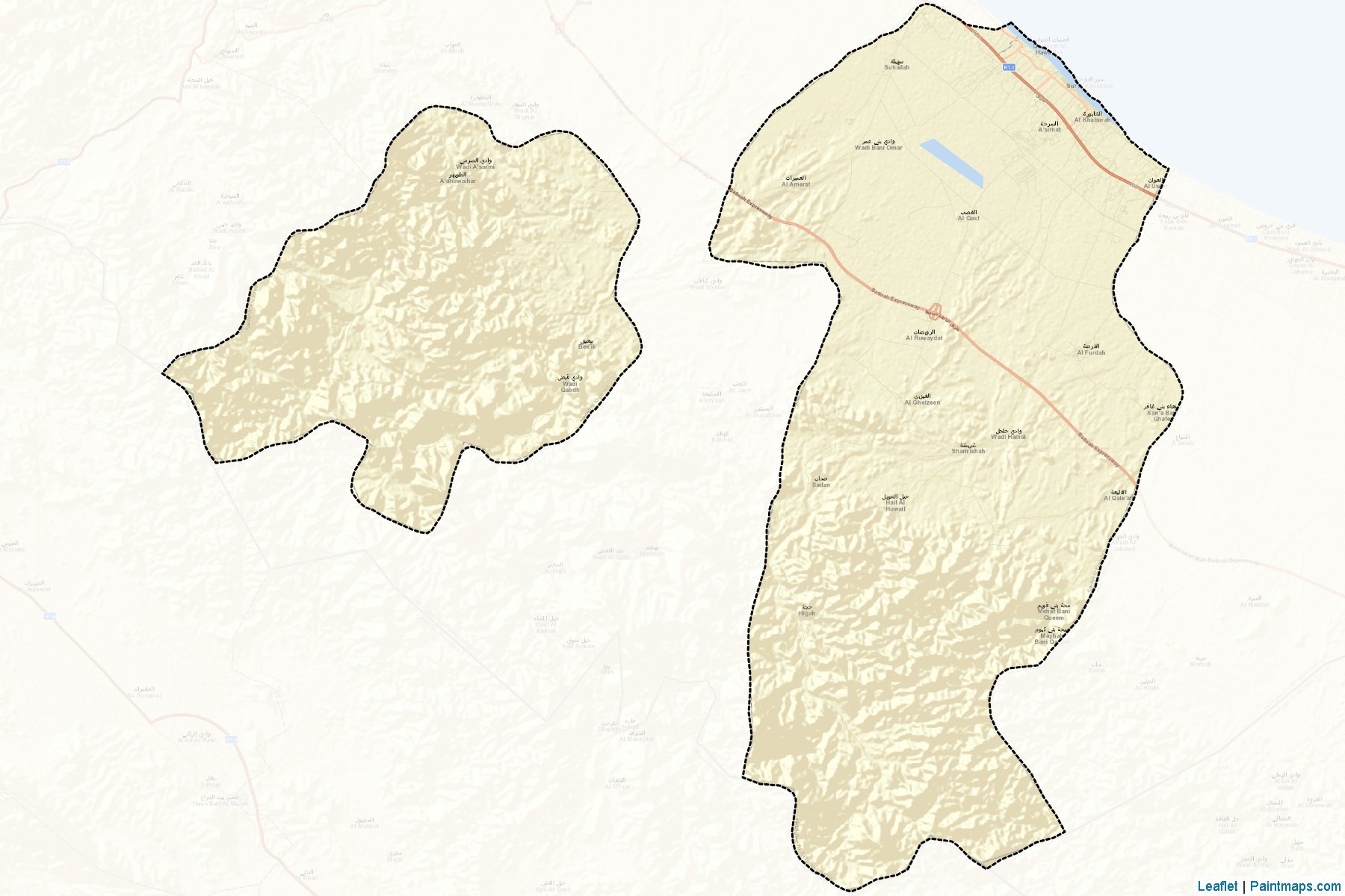 Muestras de recorte de mapas Al Khaburah (Al Batnah North)-2