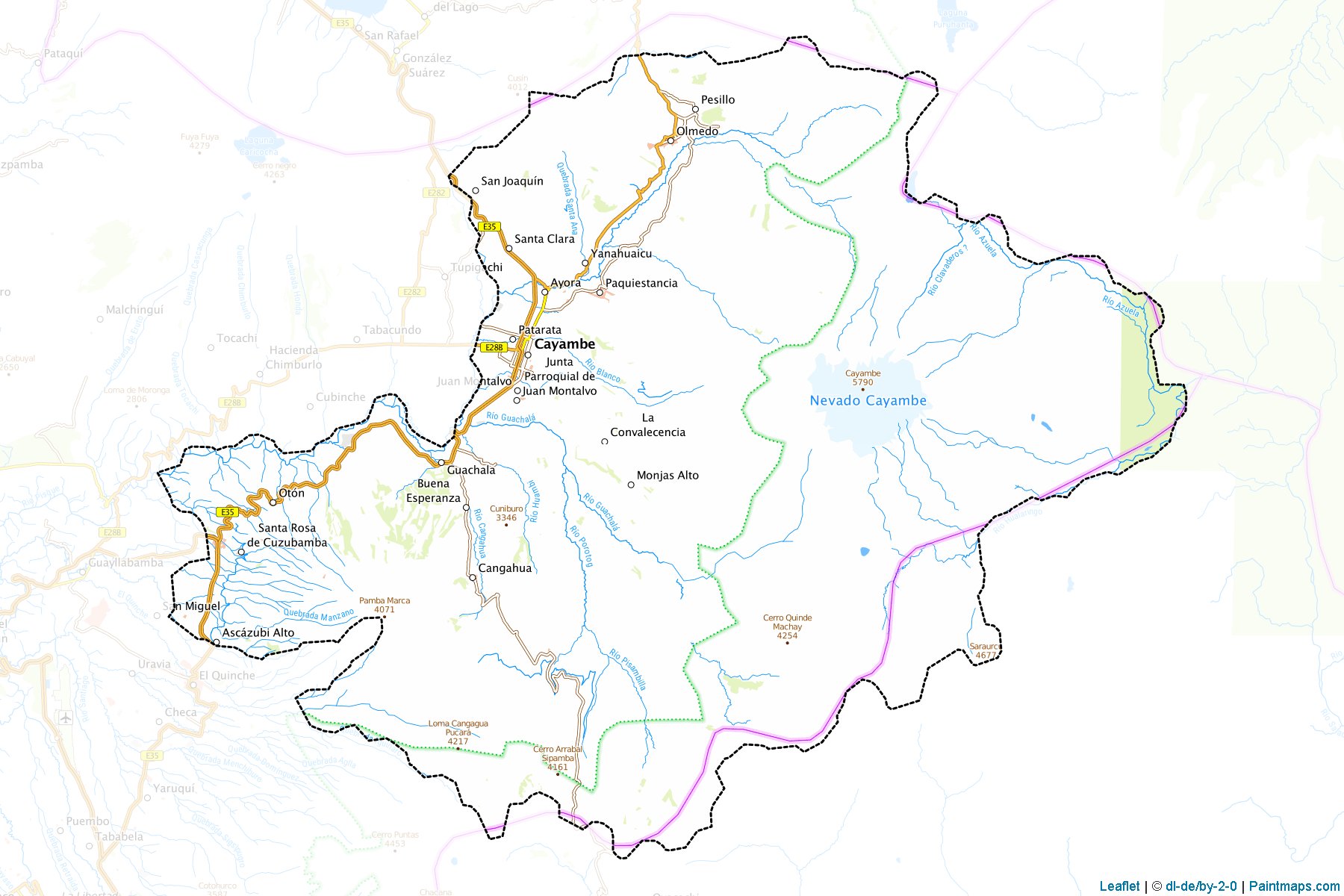 Muestras de recorte de mapas Cayambe (Pichincha)-1