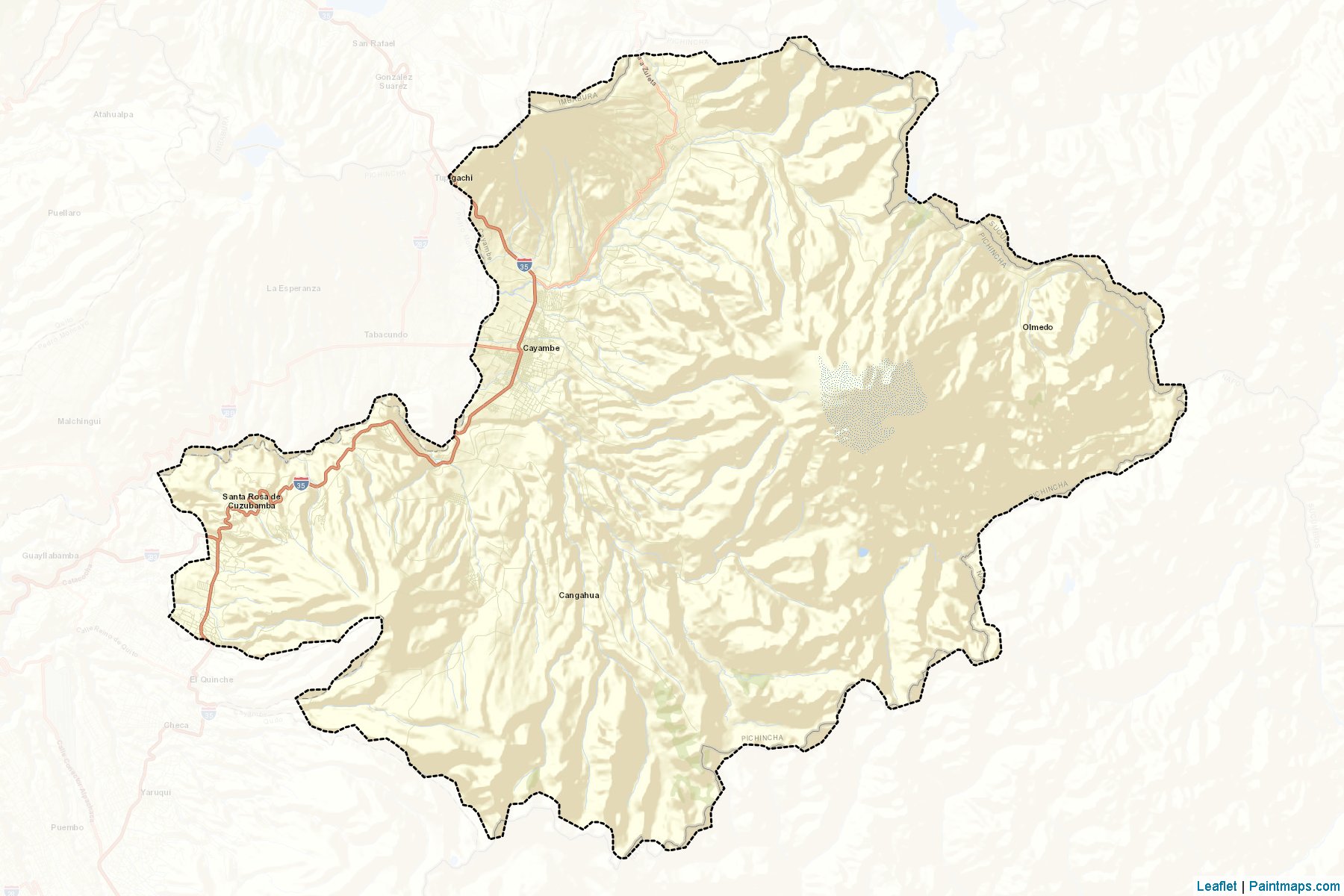 Muestras de recorte de mapas Cayambe (Pichincha)-2