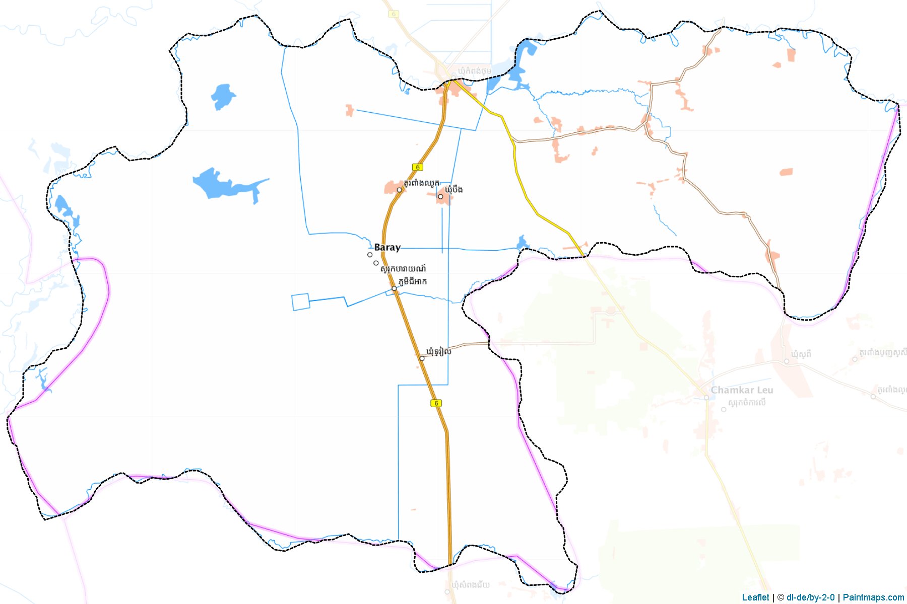 Muestras de recorte de mapas Baray (Kâmpóng Thum)-1