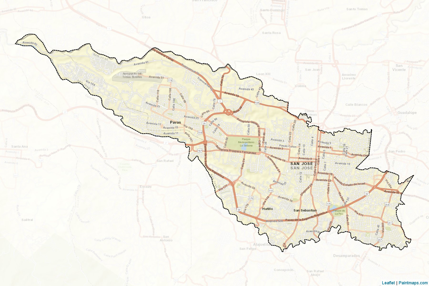 Muestras de recorte de mapas San Jose (San José)-2