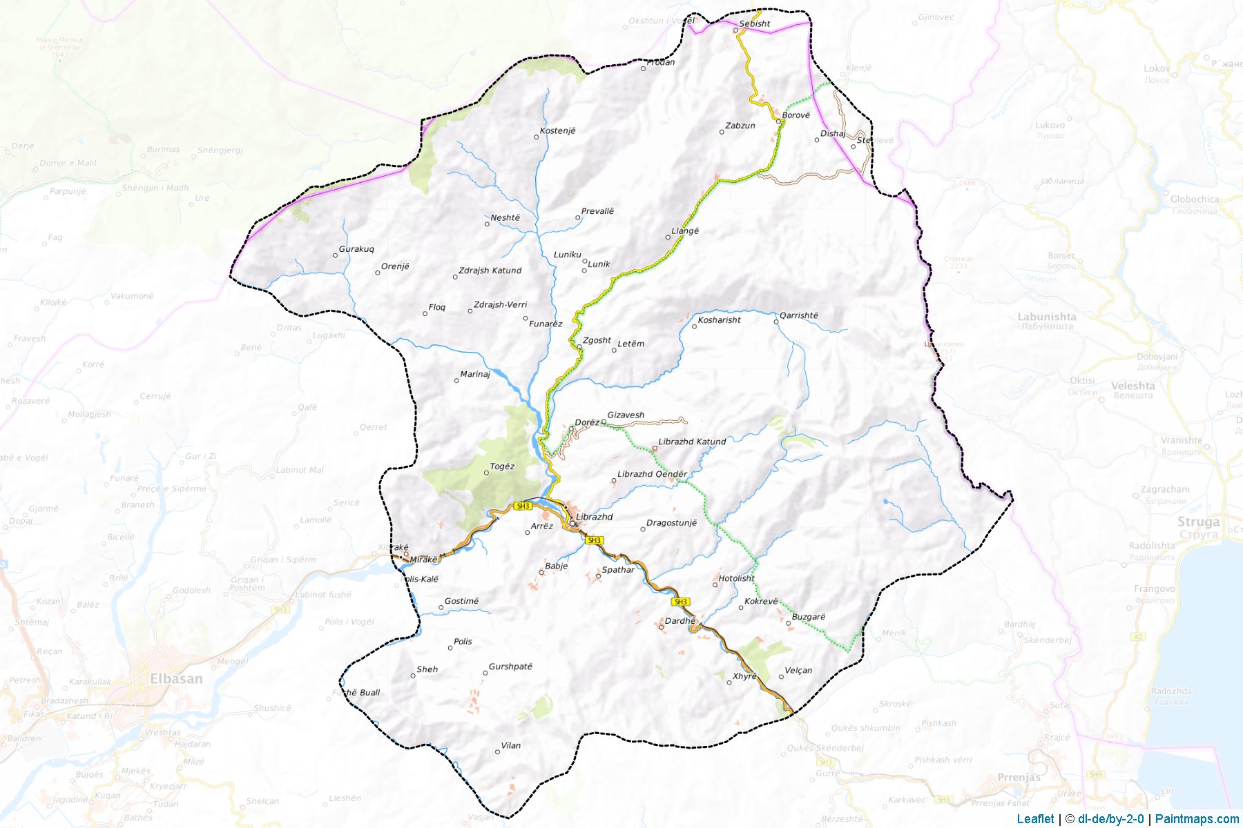 Muestras de recorte de mapas Librazhd (Elbasan)-1