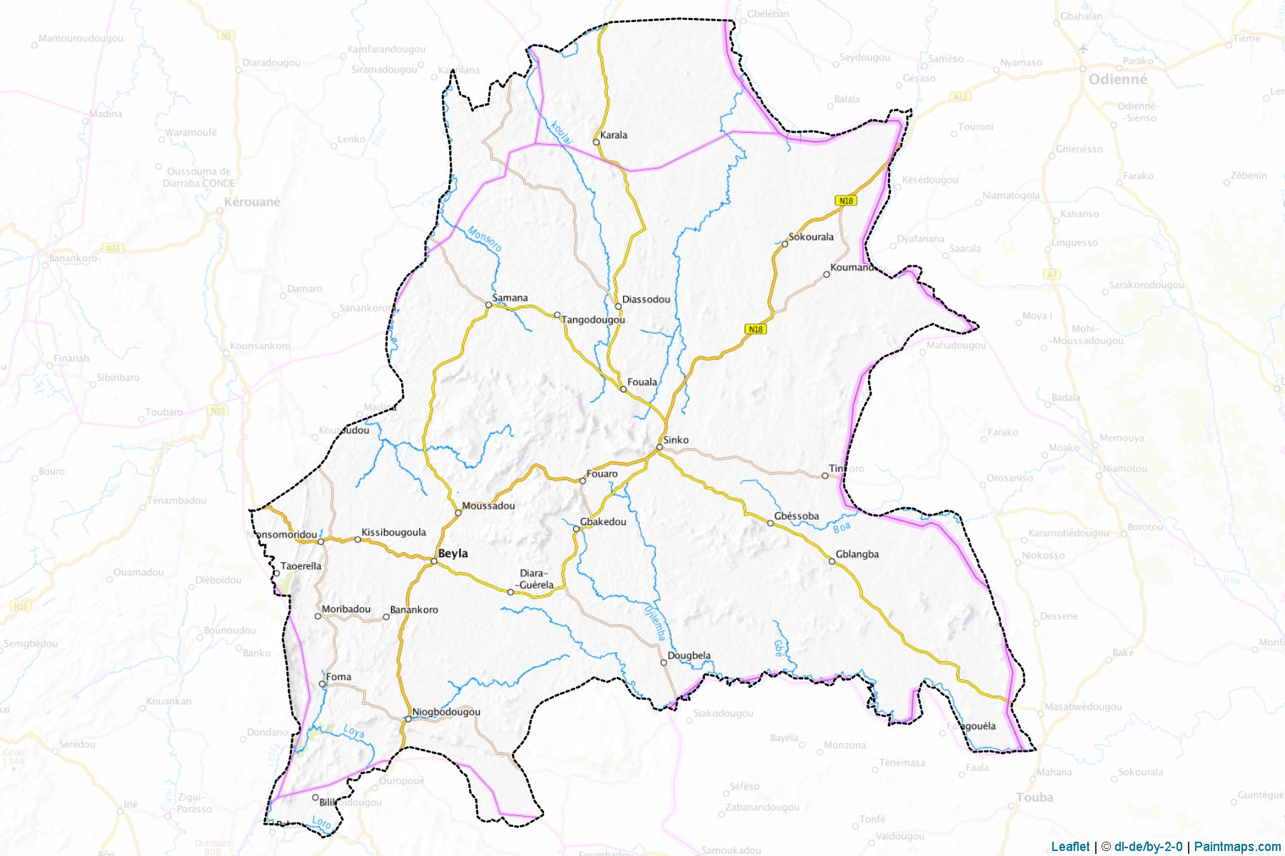 Muestras de recorte de mapas Beyla (Beyla)-1