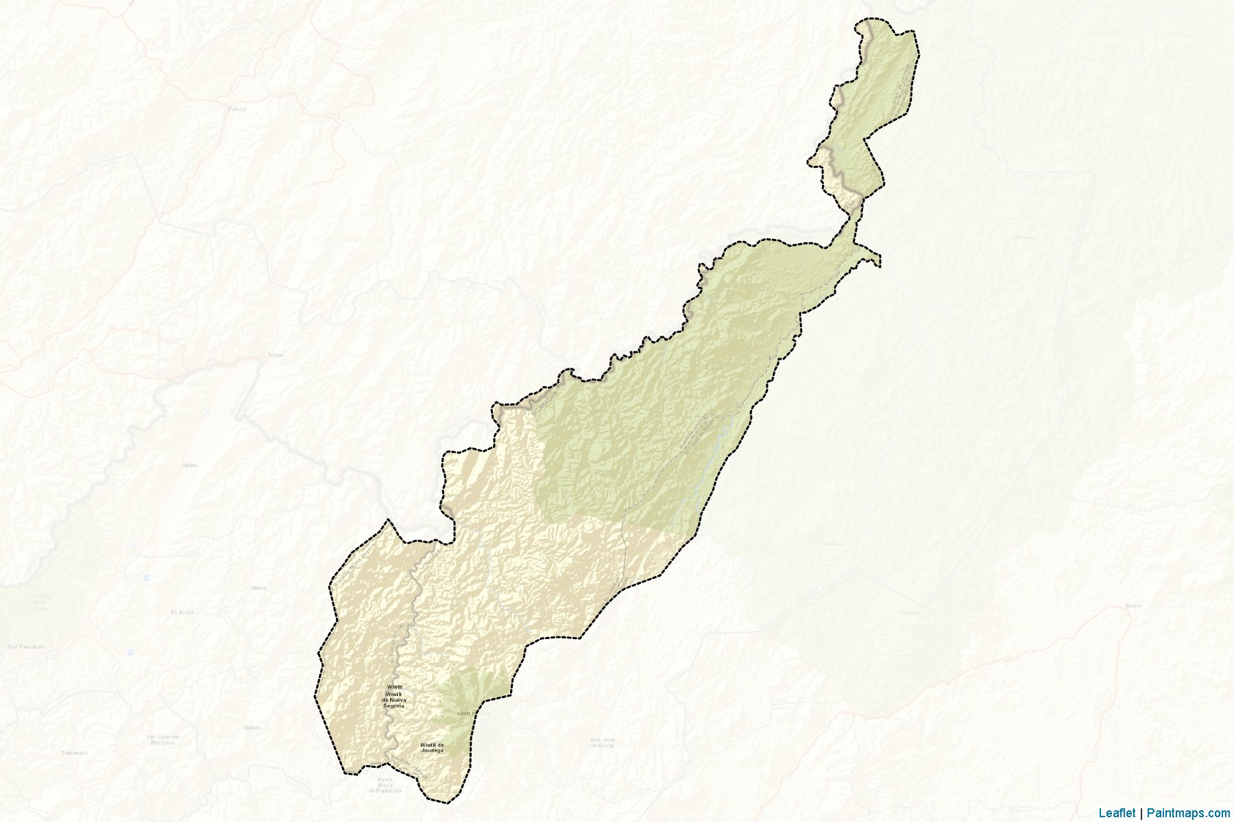 Muestras de recorte de mapas Wiwili (Jinotega)-2