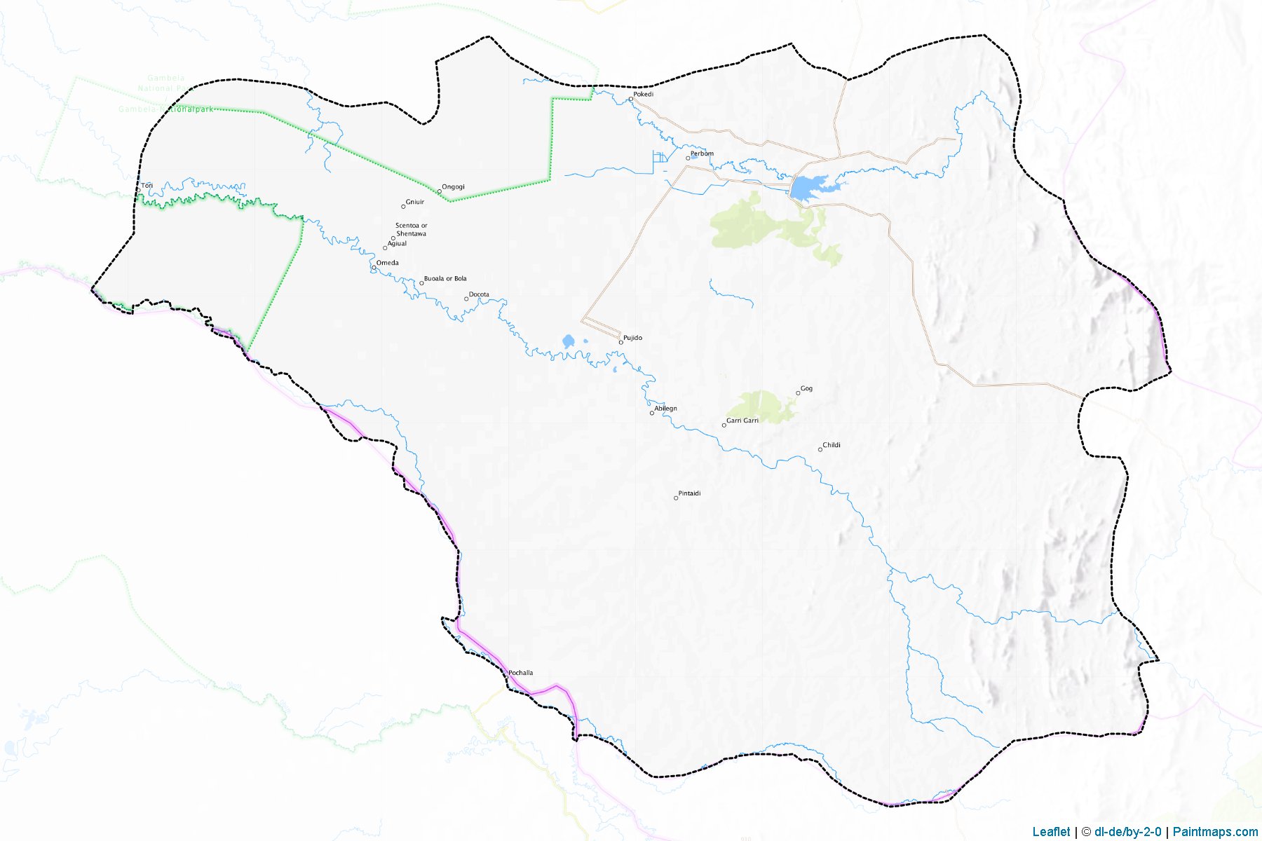 Muestras de recorte de mapas Gambela Zone 2 (Gambella Peoples)-1