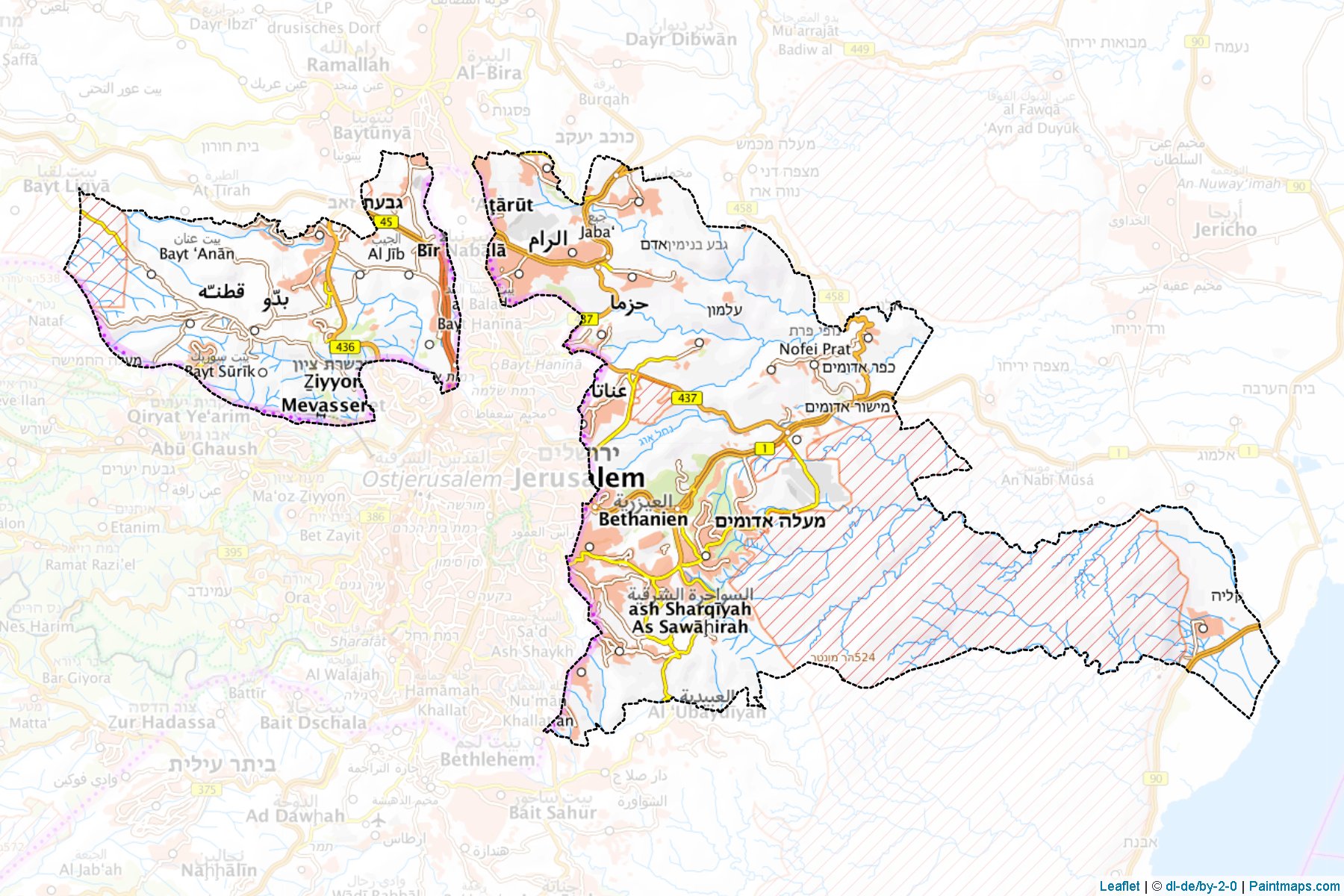 Jerusalem (West Bank) Map Cropping Samples-1