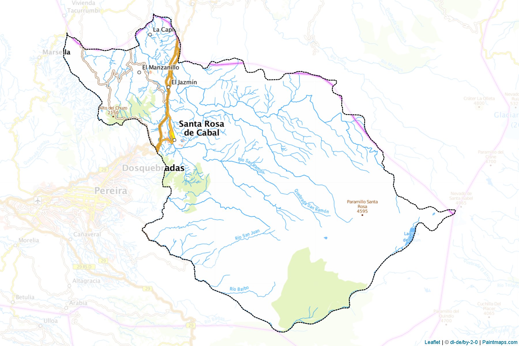 Santa Rosa De Cabal (Risaralda) Map Cropping Samples-1