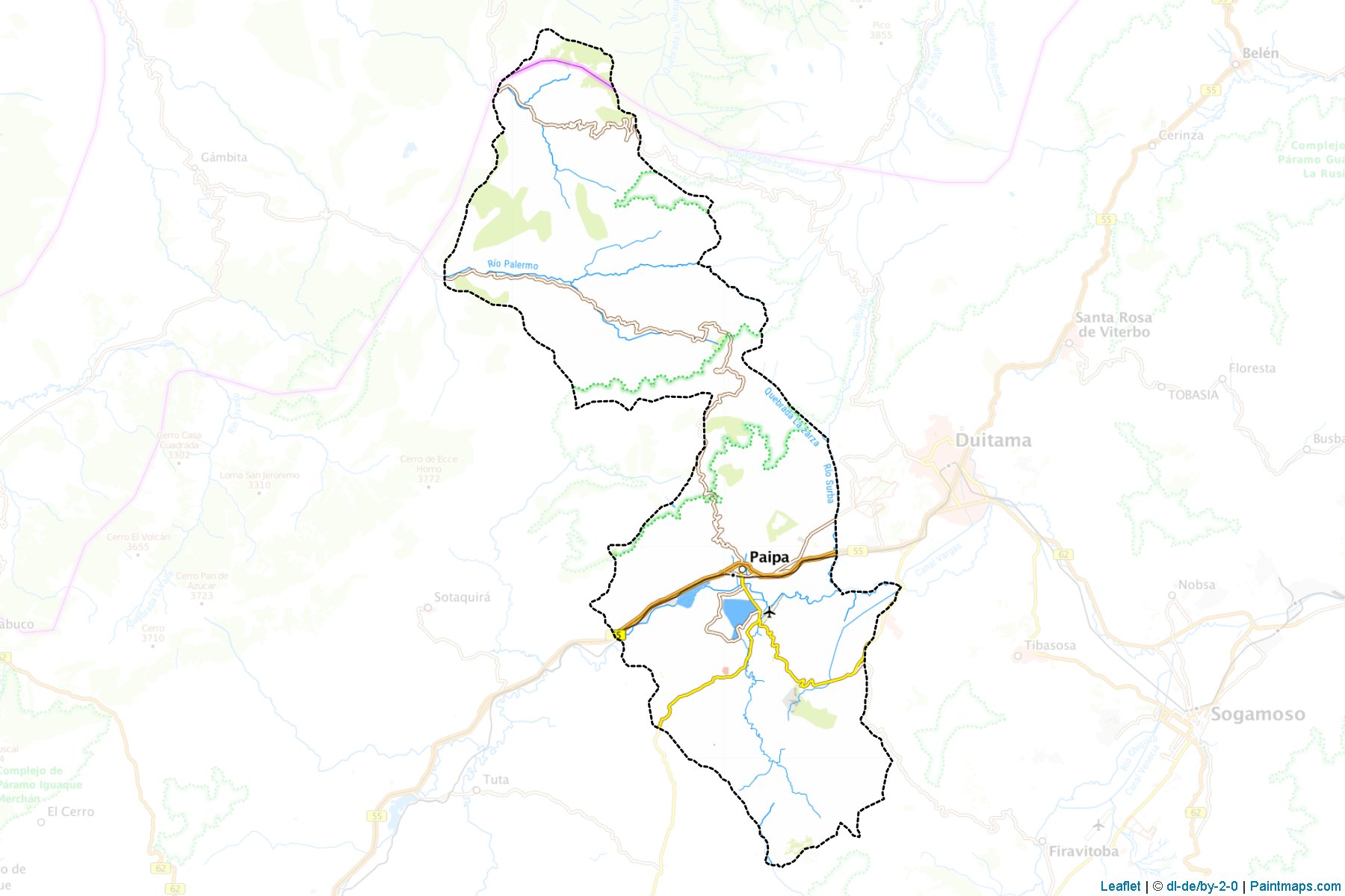 Paipa (Boyacá) Haritası Örnekleri-1